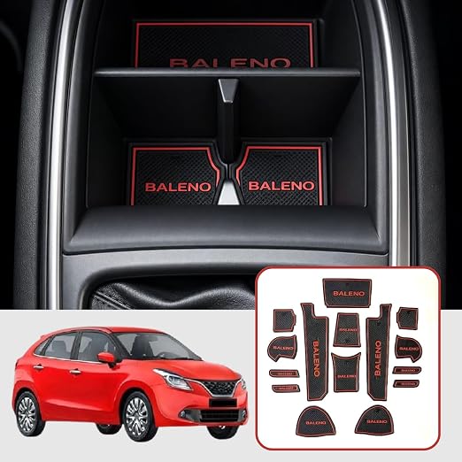 Car Drome Door Cup Mat Set for Maruti Suzuki Baleno 2015 to 2021 Models Only