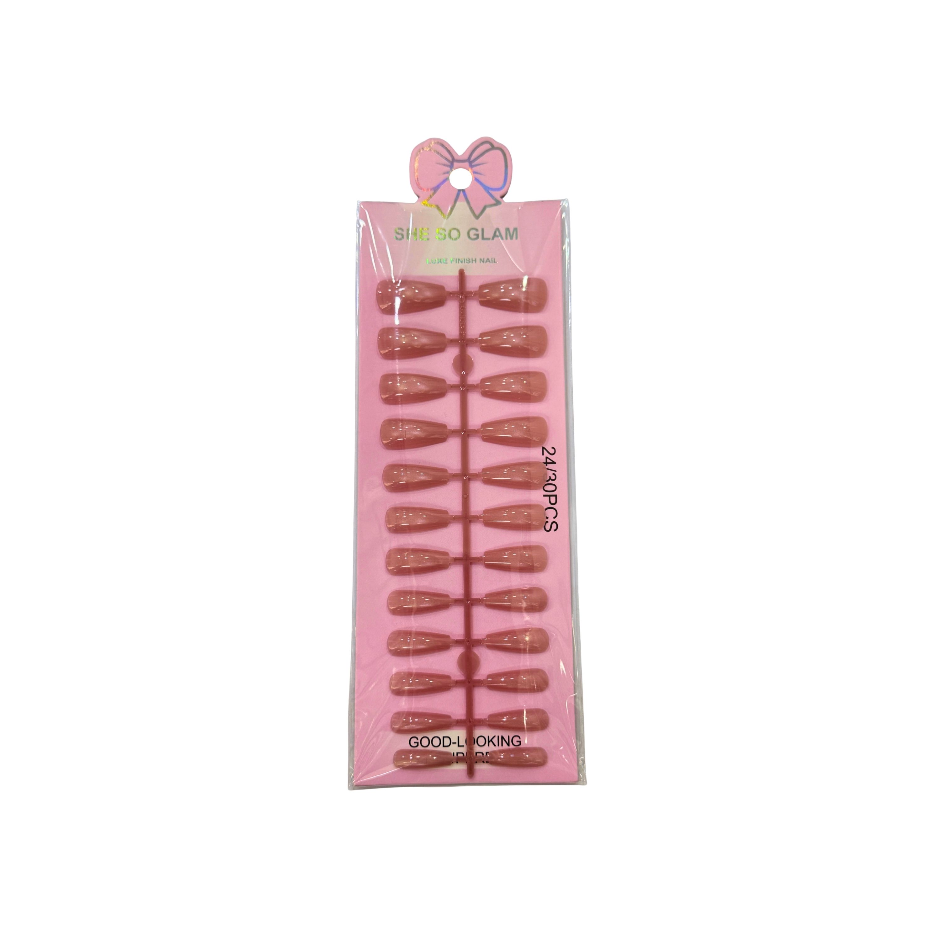 Glossy Pink Press-On Nails