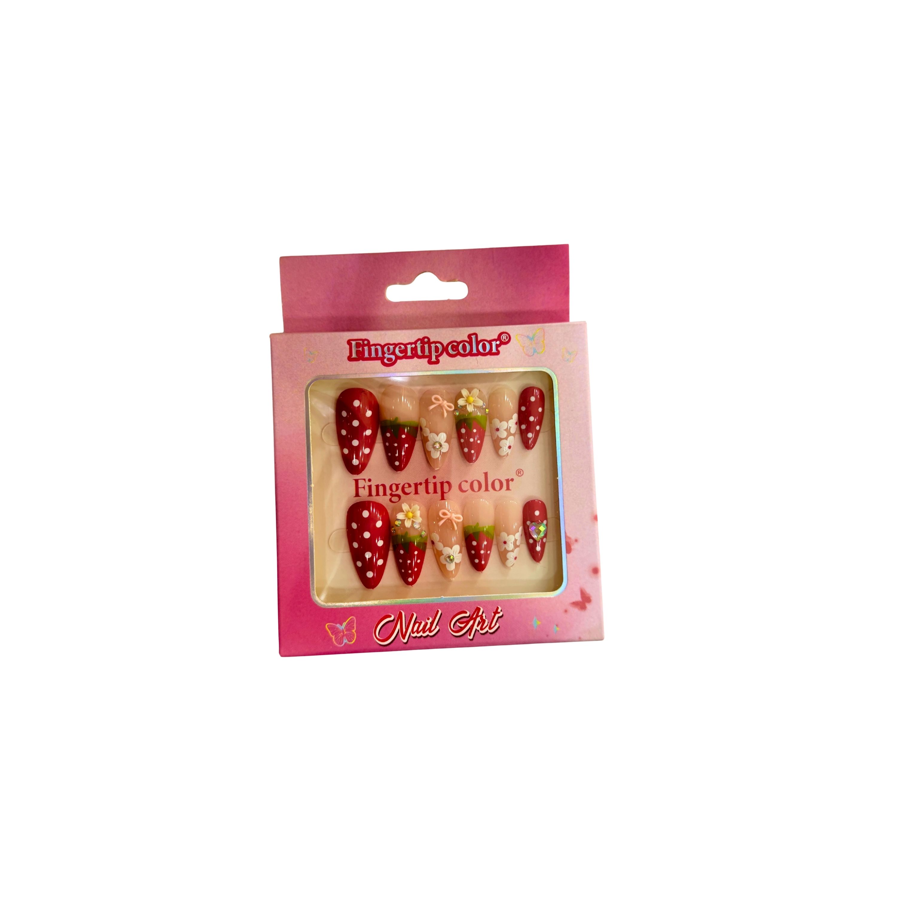 Strawberry Press-On Nails Set