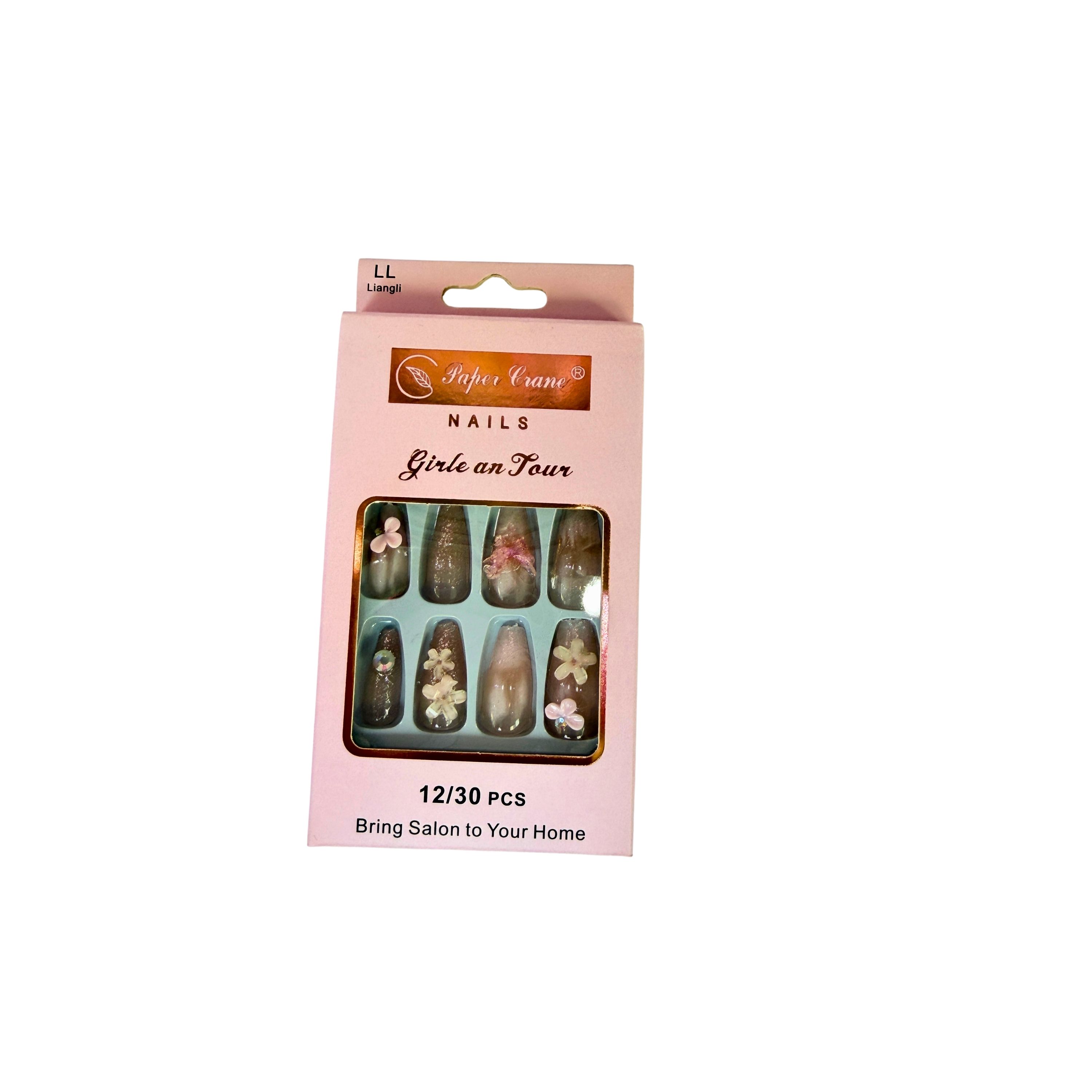 Floral Press-On Nails Set
