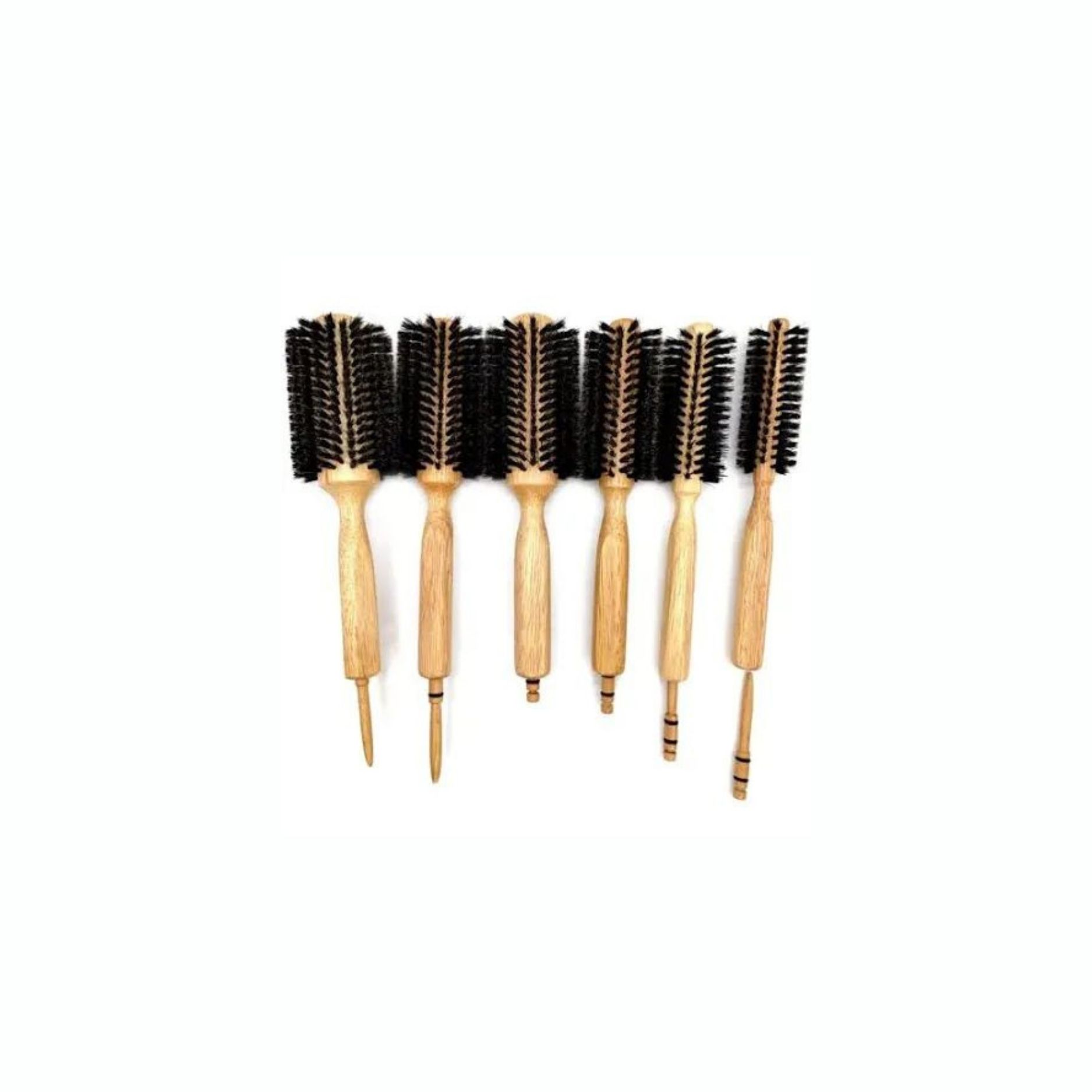 Wooden Round Hair Brush Set
