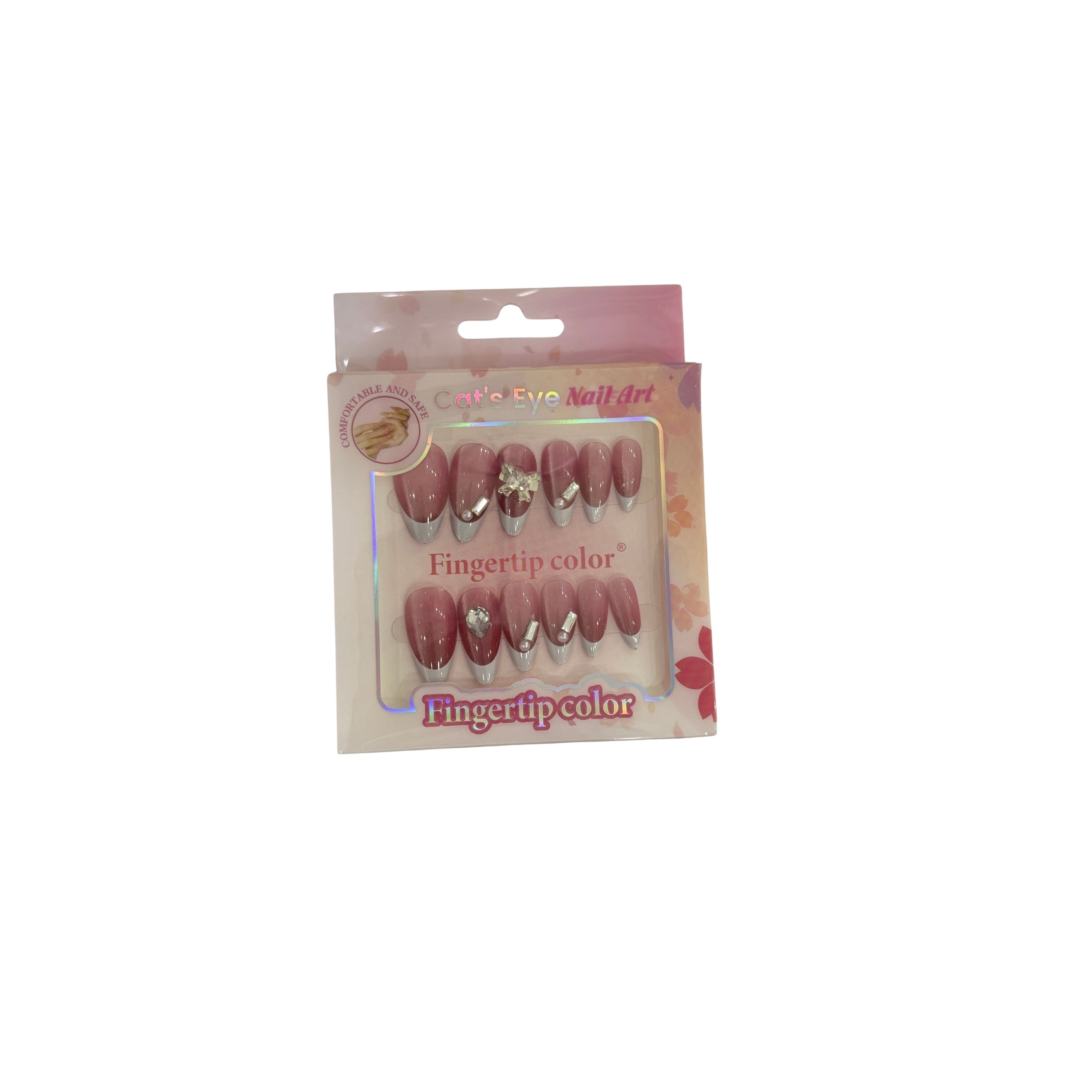 Pink & Silver Press-on Nails