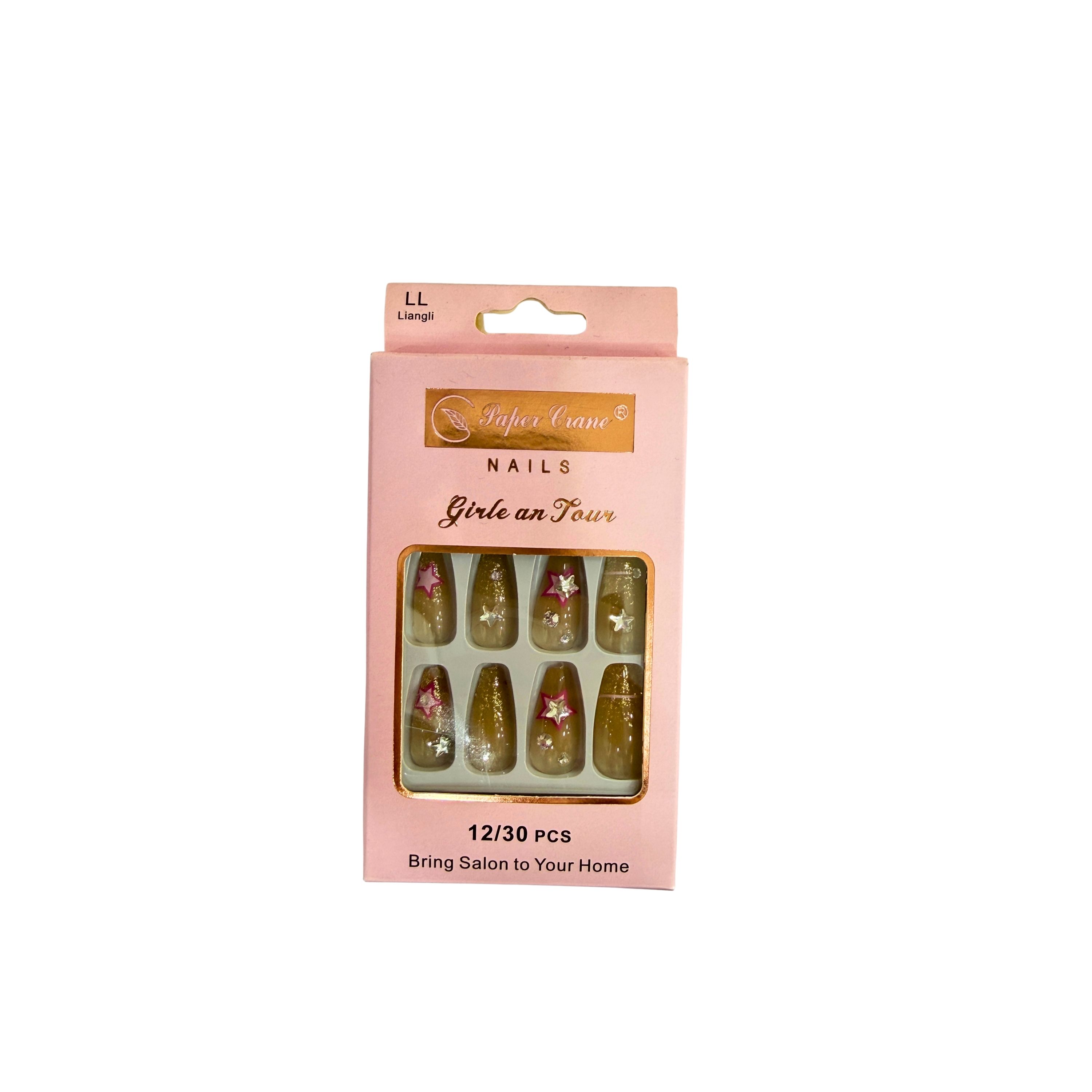 Gold Floral Press-On Nails