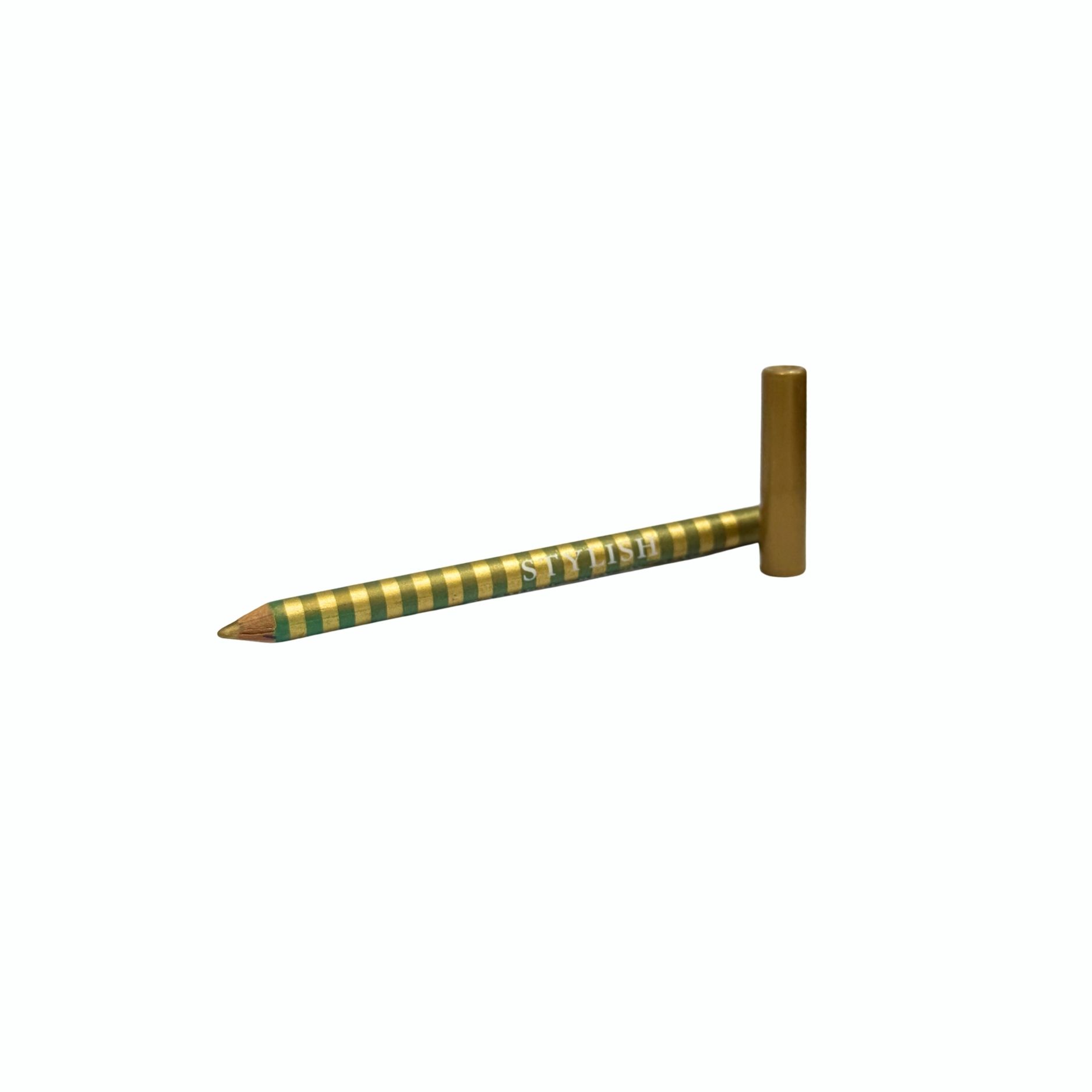 Striped Gold & Green Pencil