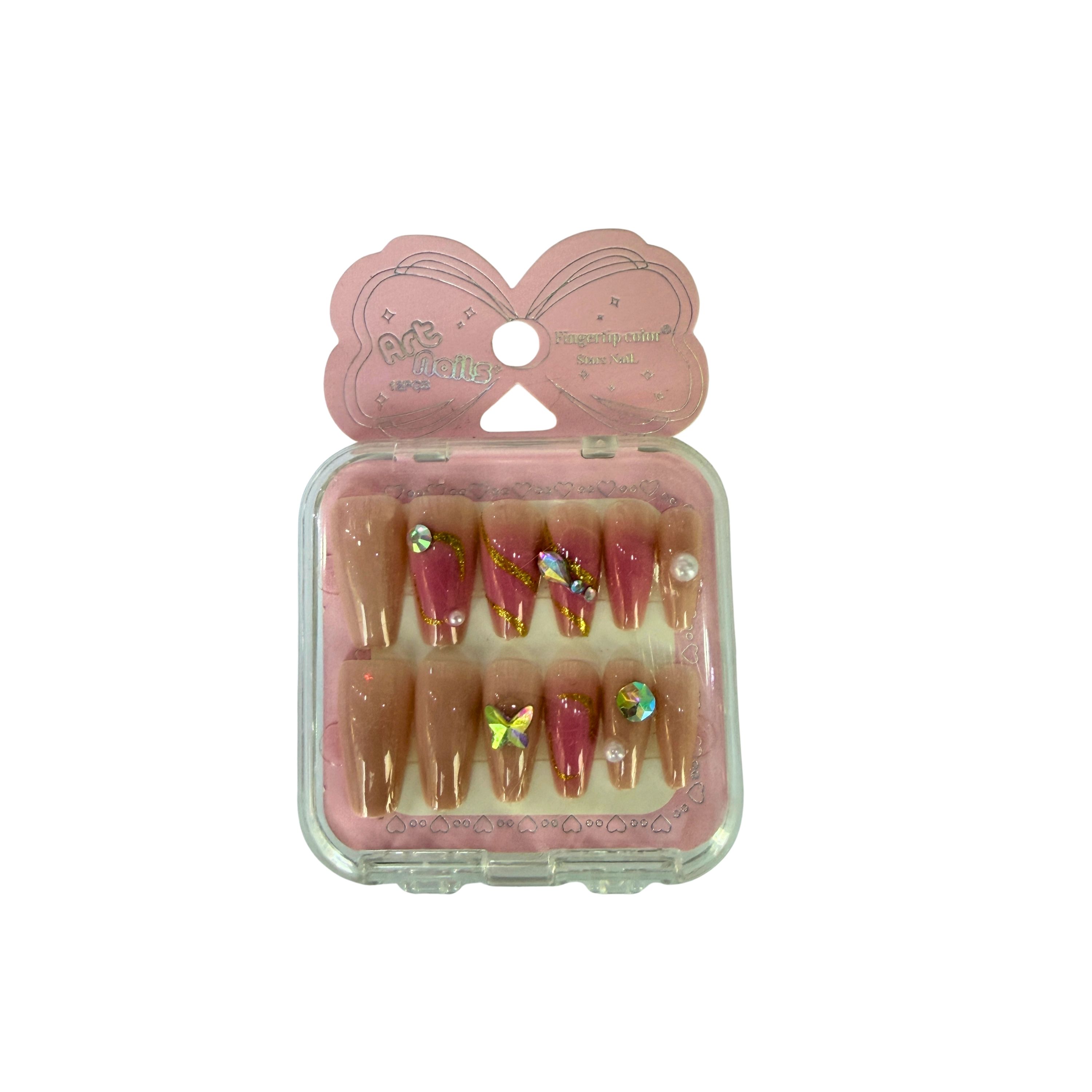 Decorated Press-On Nails Set