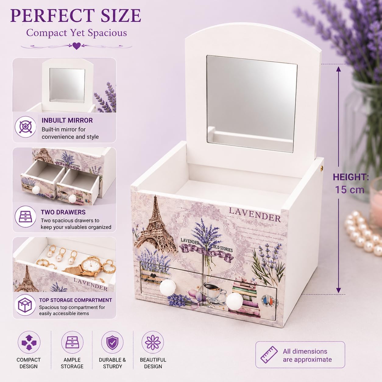 Floral Decorative Wooden Jewelry Box