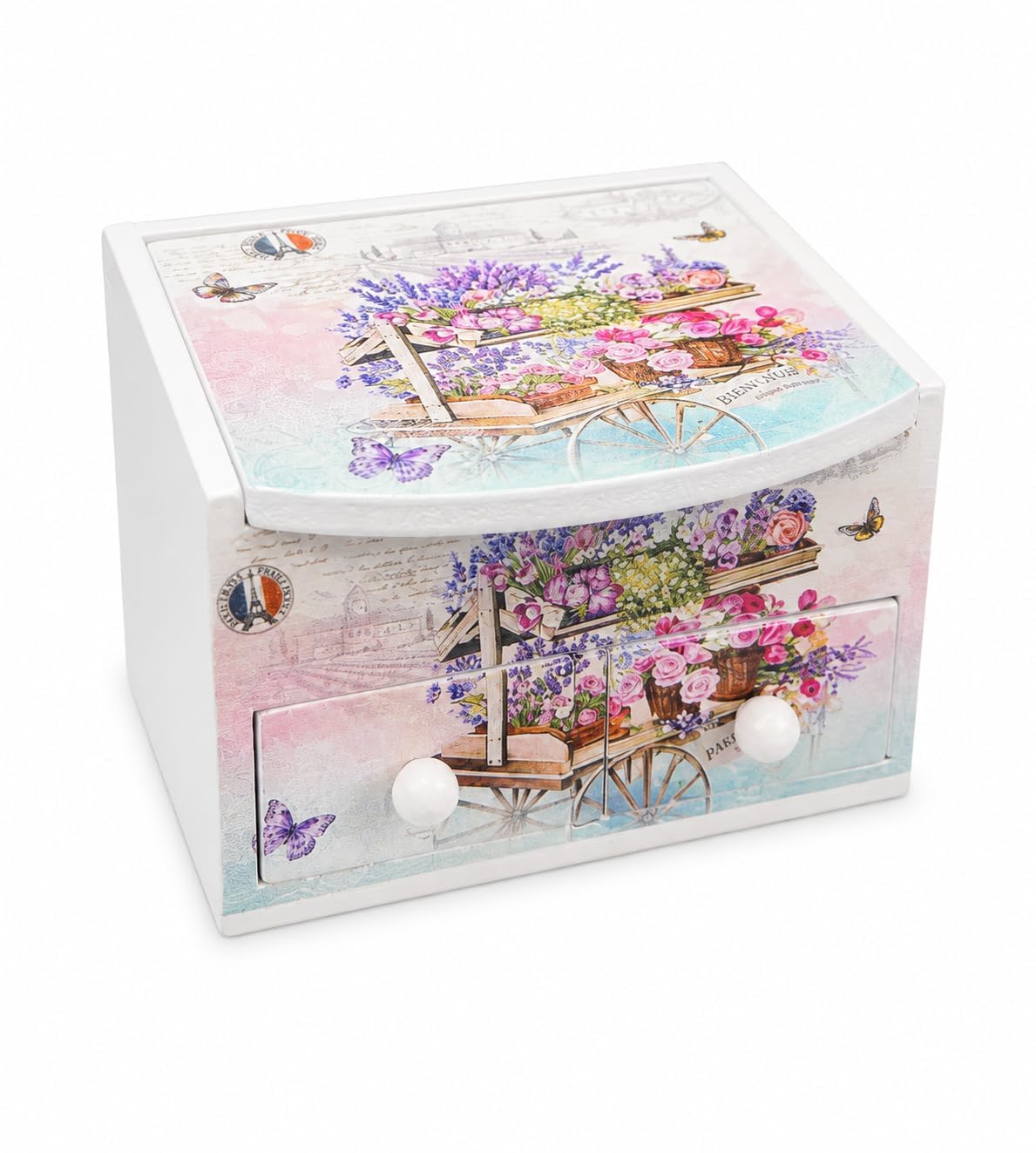 Floral Decorative Wooden Jewelry Box