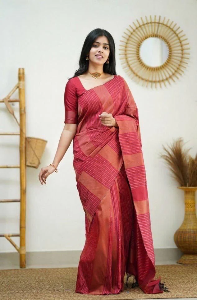 Elegant Maroon Silk Saree