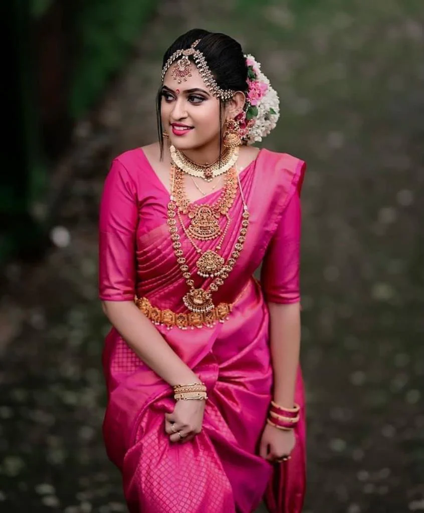 Traditional Pink Silk Saree