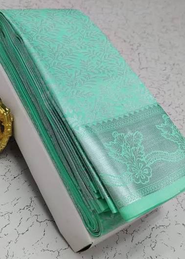 Mint Green Banarasi Saree