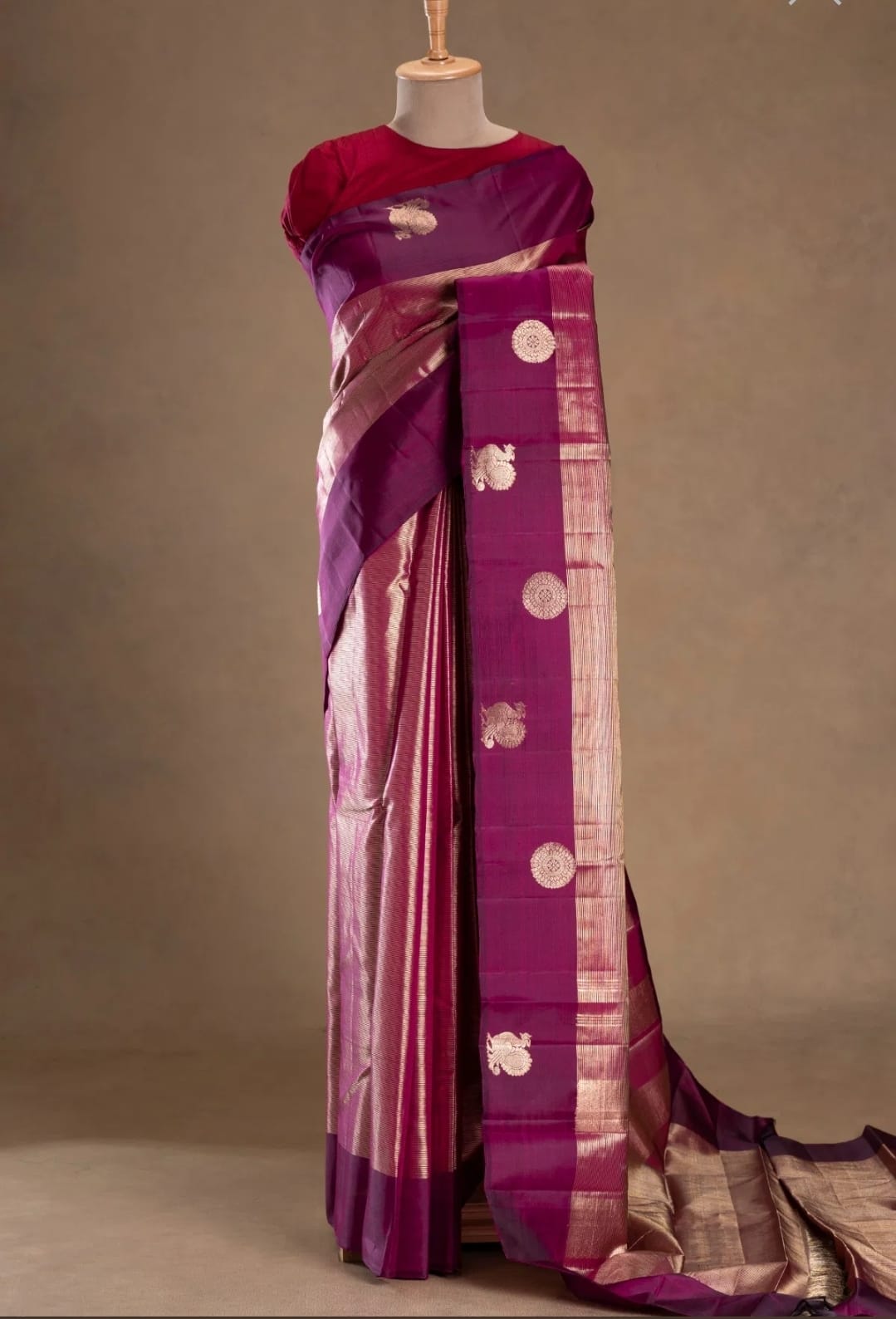Purple Silk Banarasi Saree