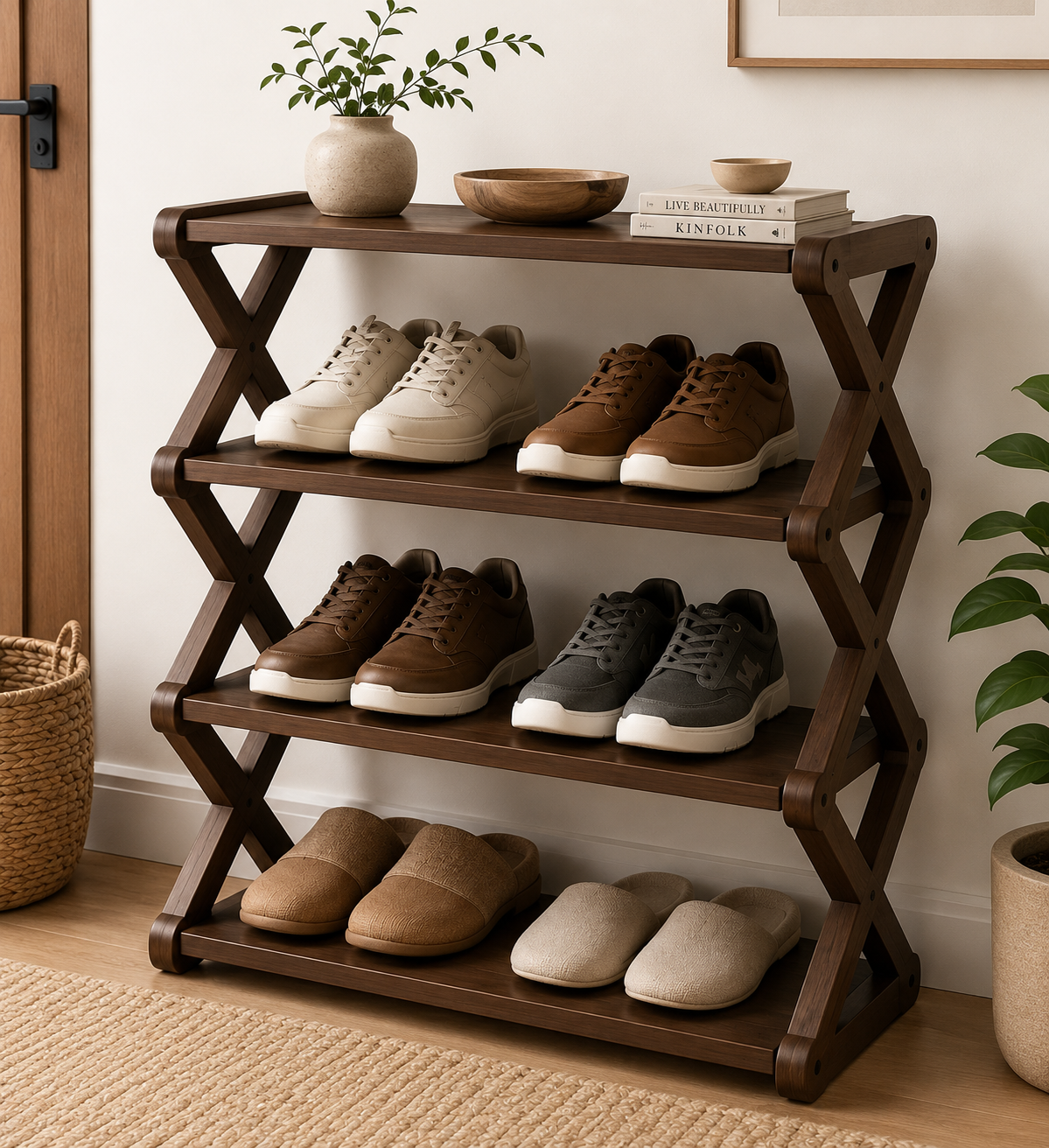 X-Frame Natural Entrance Rack