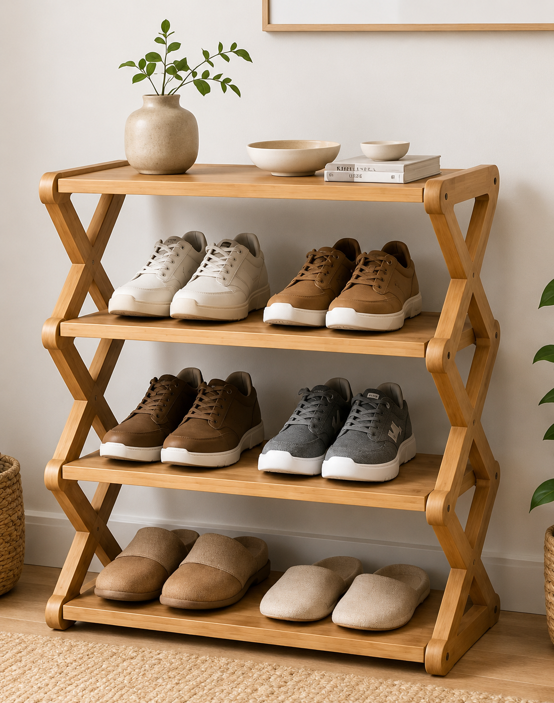 Bamboo Shoe Rack