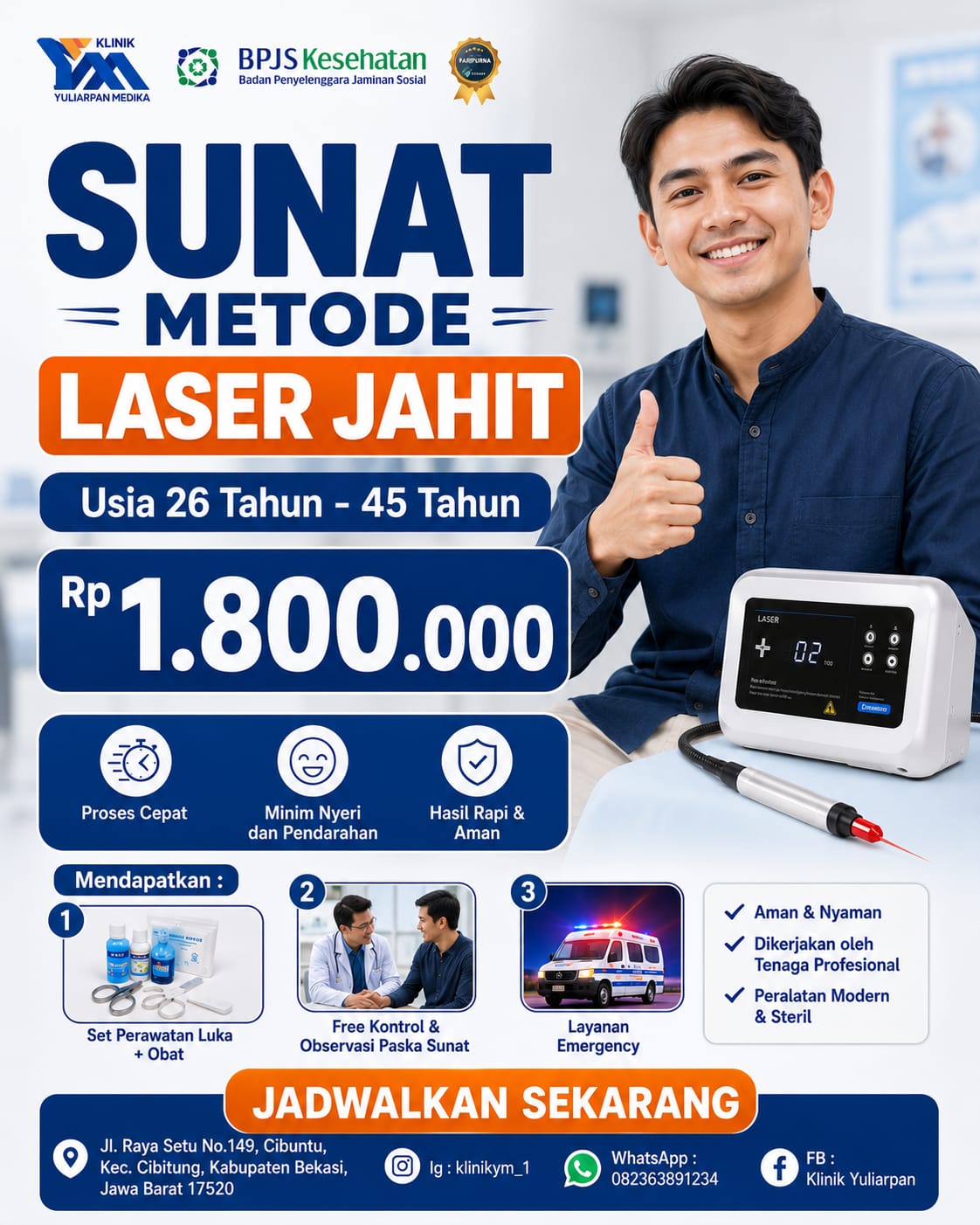 Sunat Metode Laser Jahit Untuk Usia 26 Tahun - 45 Tahun