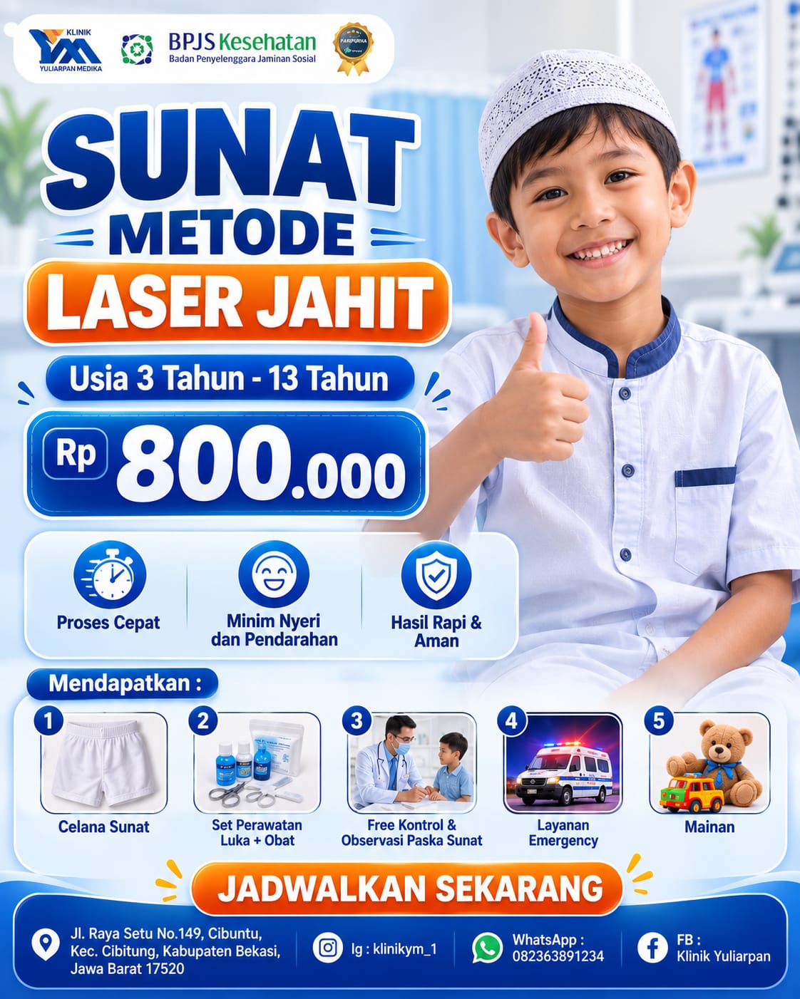 Sunat Metode Laser Jahit Untuk usia 3 Tahun - 13 Tahun