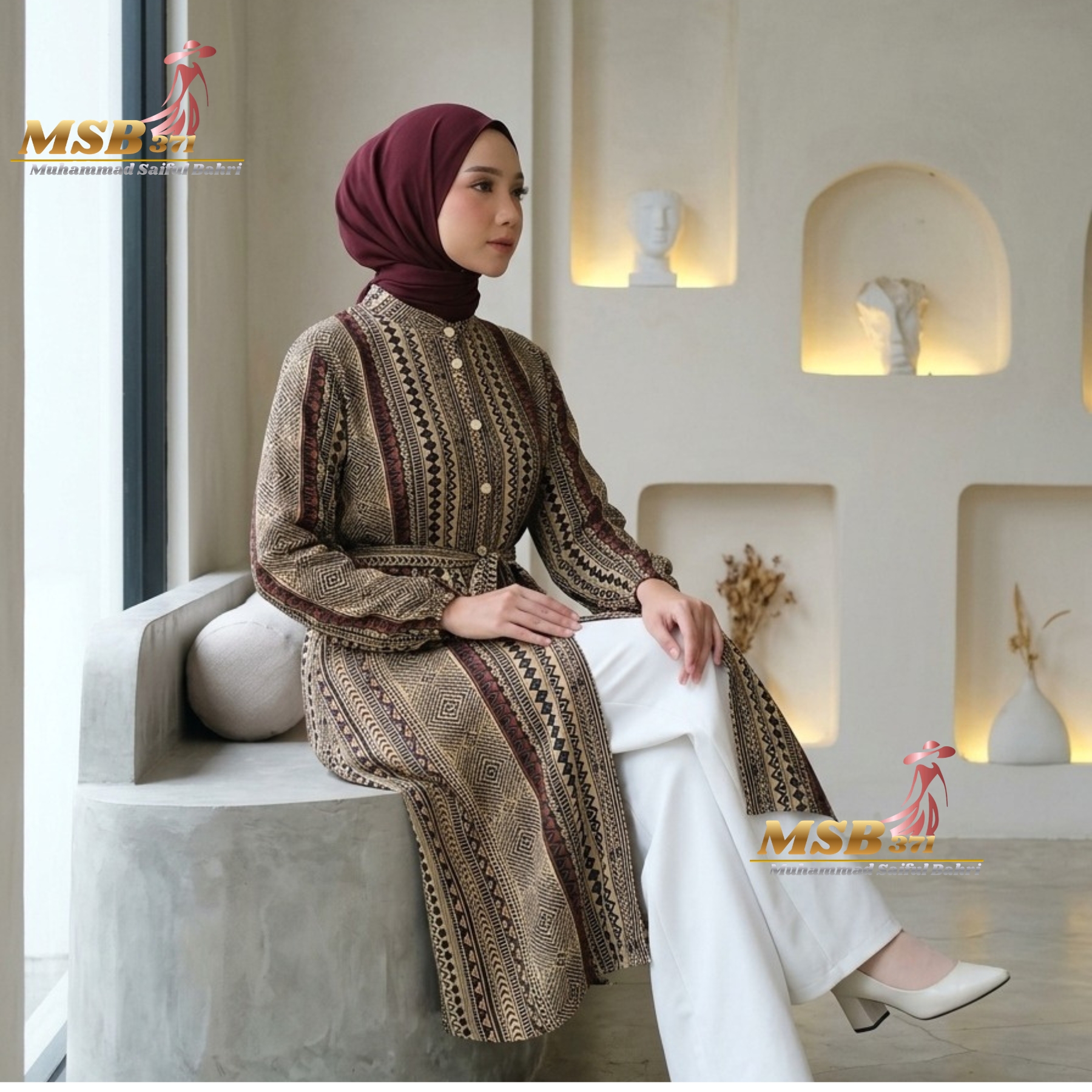 Long Outer EtnikTunik Malaya Rayon Viscose