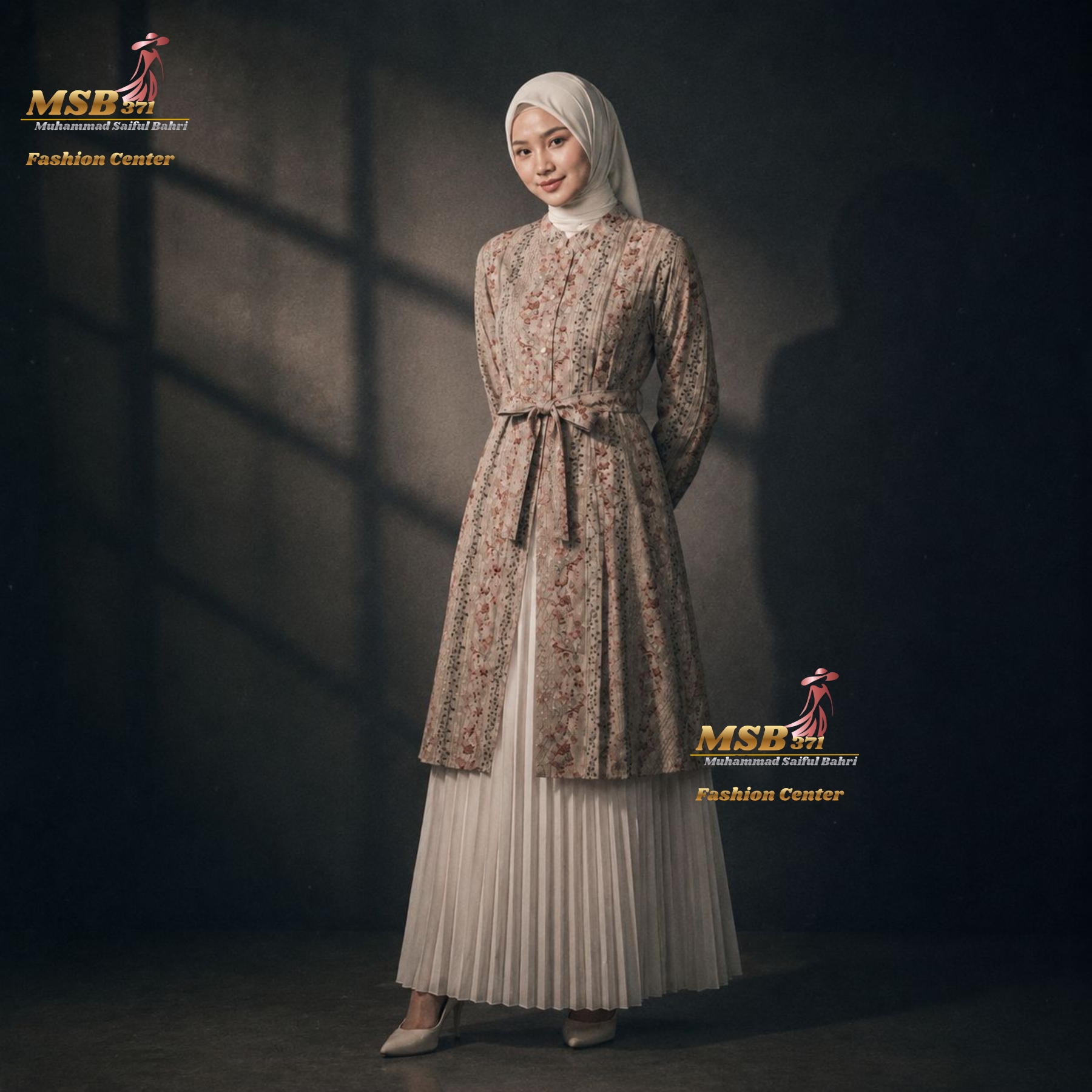 Long Outer Ivory Tunik Malaya Rayon Viscose