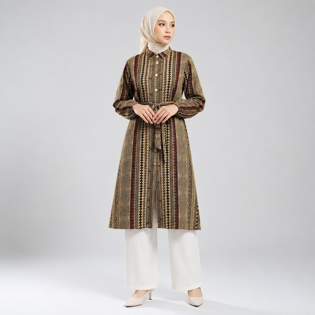 Long Outer EtnikTunik Malaya Rayon Viscose