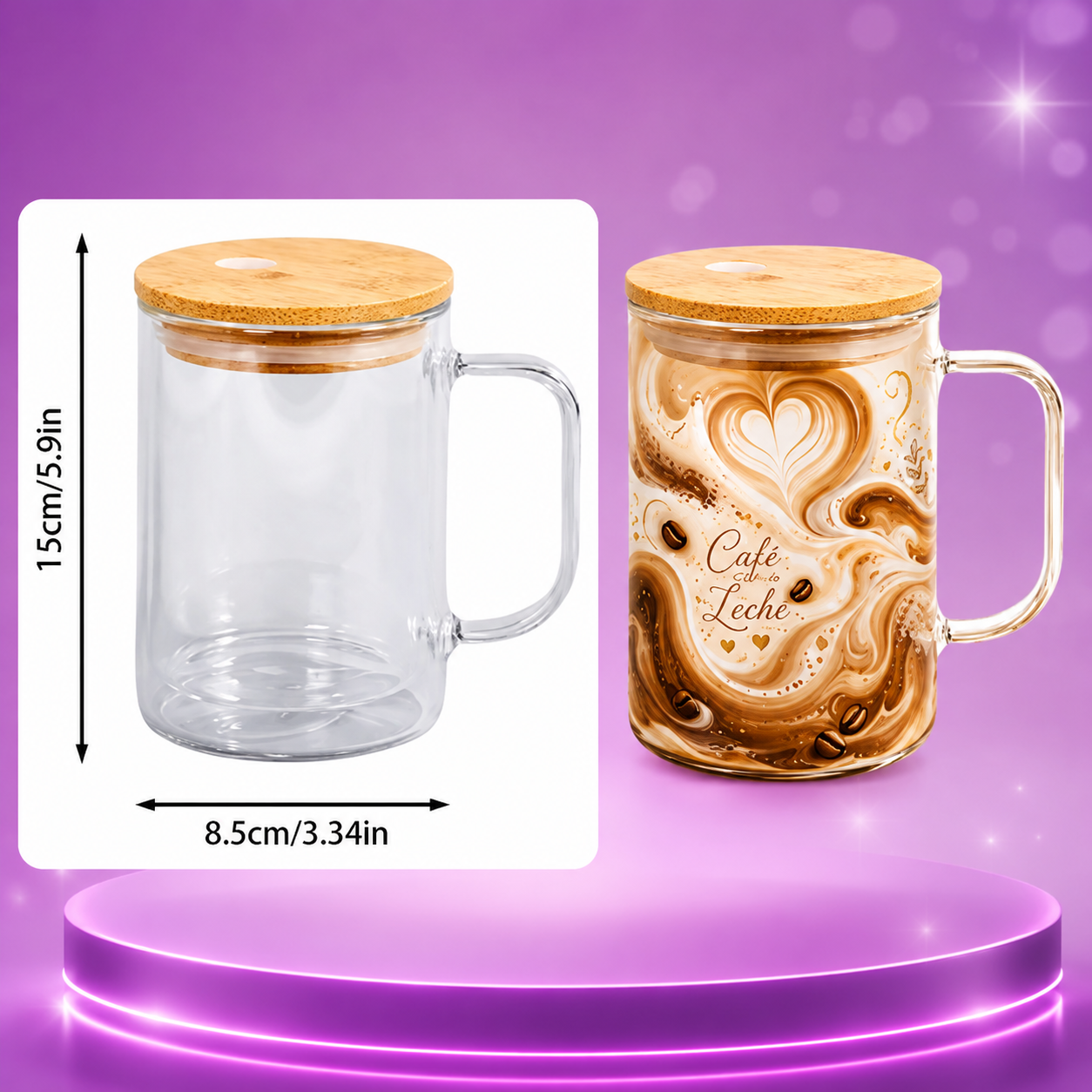 Taza de Cristal de 15 onzas 