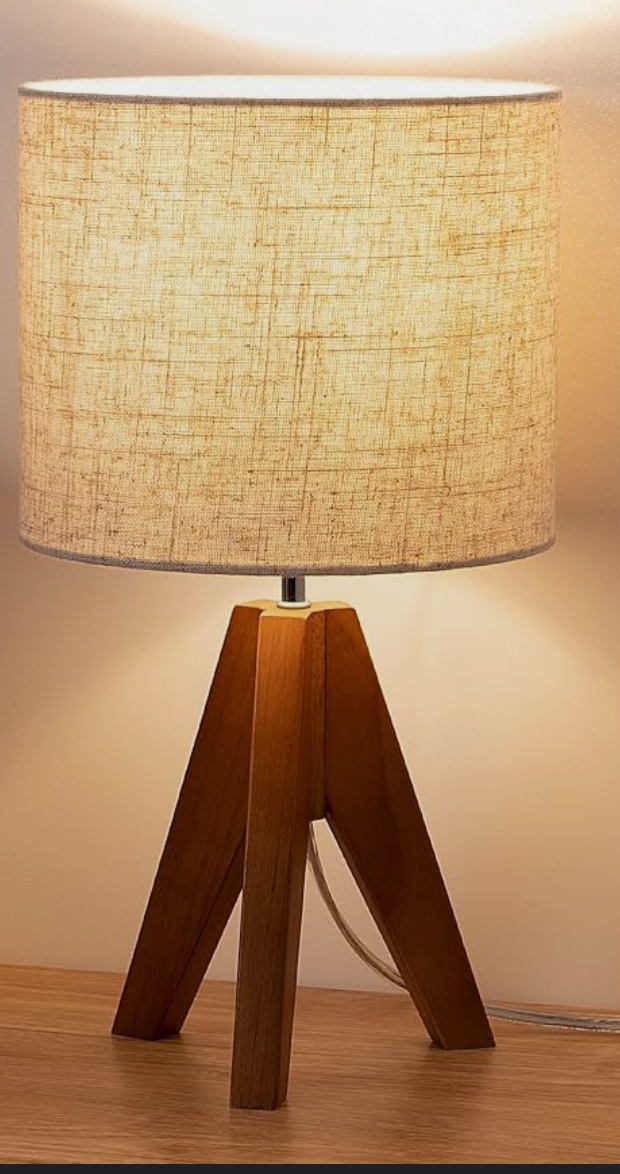 Modern Wooden Tripod Table Lamp