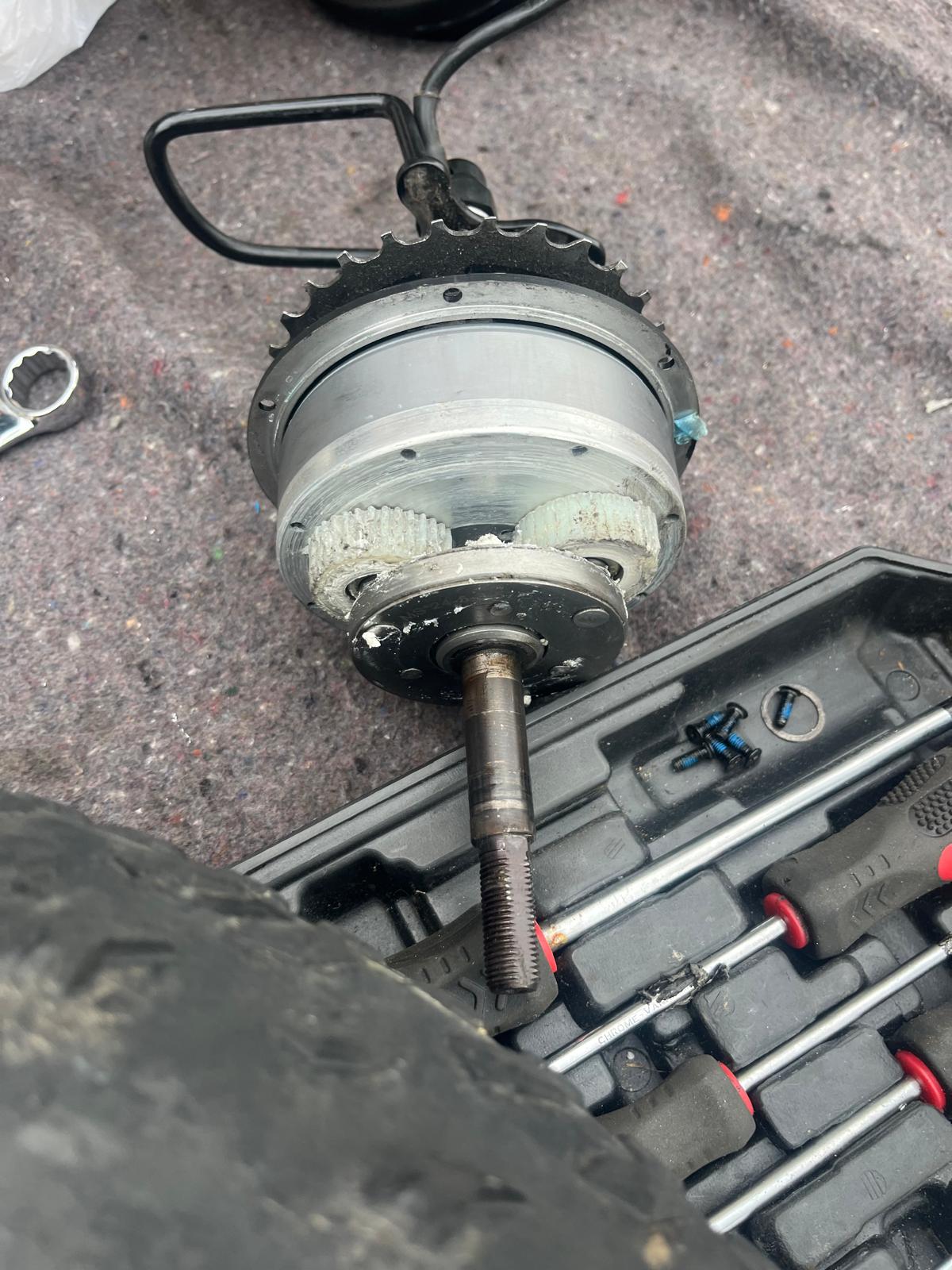 Fatbike picked up. Motor and Sprocket Repair