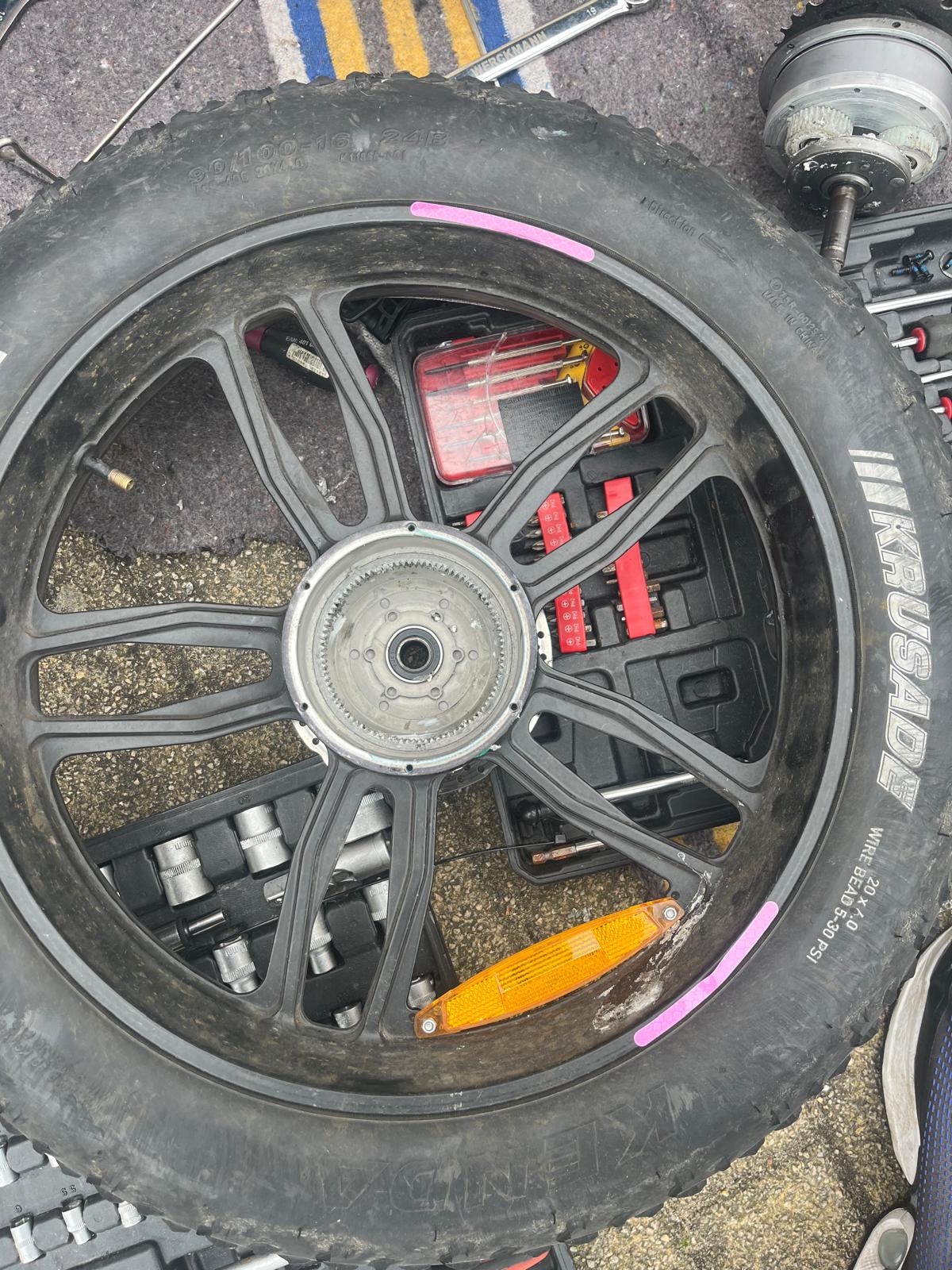 Fatbike picked up. Motor and Sprocket Repair