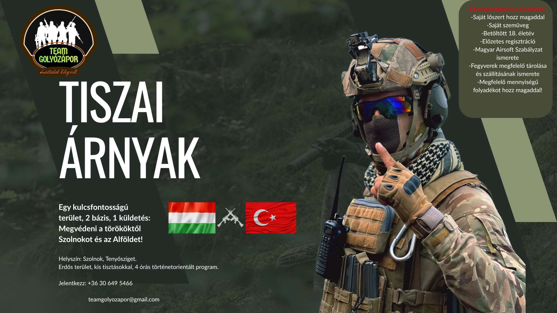 Tiszai Árnyak hadjárat - Bérelt felszereléssel