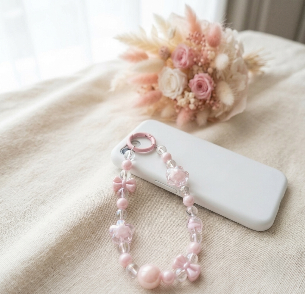 Pastel Beaded Phone Charm