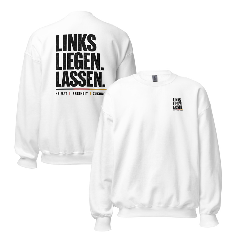 LINKS LIEGEN LASSEN PREMIUM PULLOVER WEISS