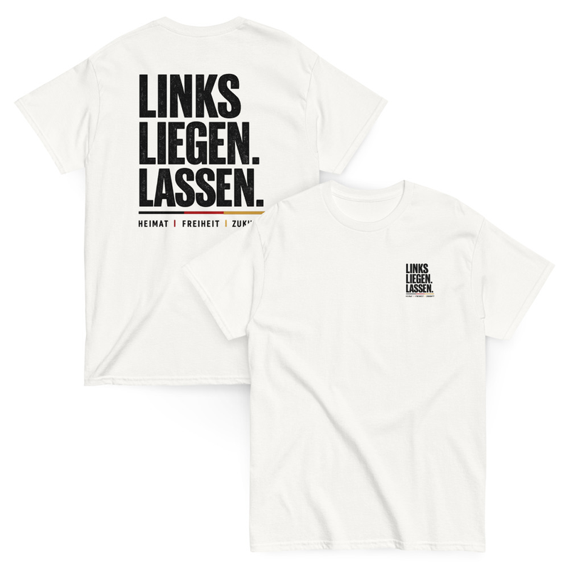 LINKS LIEGEN LASSEN PREMIUM SHIRT ASH/WHITE