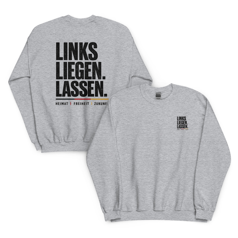 LINKS LIEGEN LASSEN PREMIUM PULLOVER GRAU