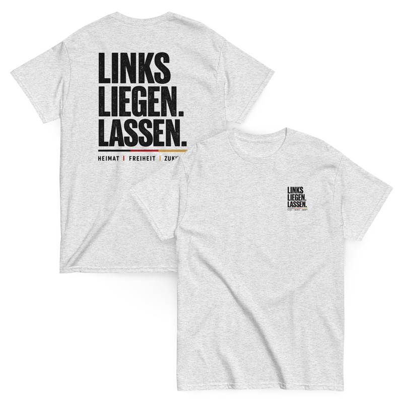 LINKS LIEGEN LASSEN PREMIUM SHIRT ASH/WHITE