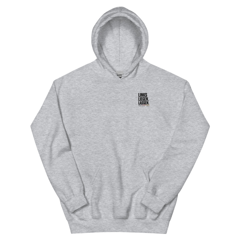LINKS LIEGEN LASSEN PREMIUM HOODIE GRAU