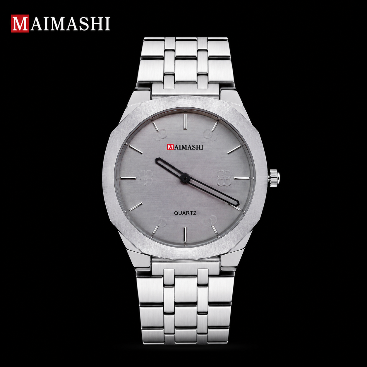 MAIMASHI Premium Silver Grey Quartz Wrist Watch
