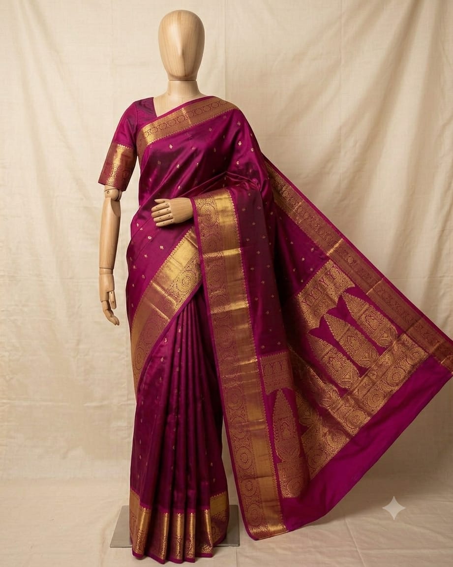 Magenta Kanjivaram Silk Saree