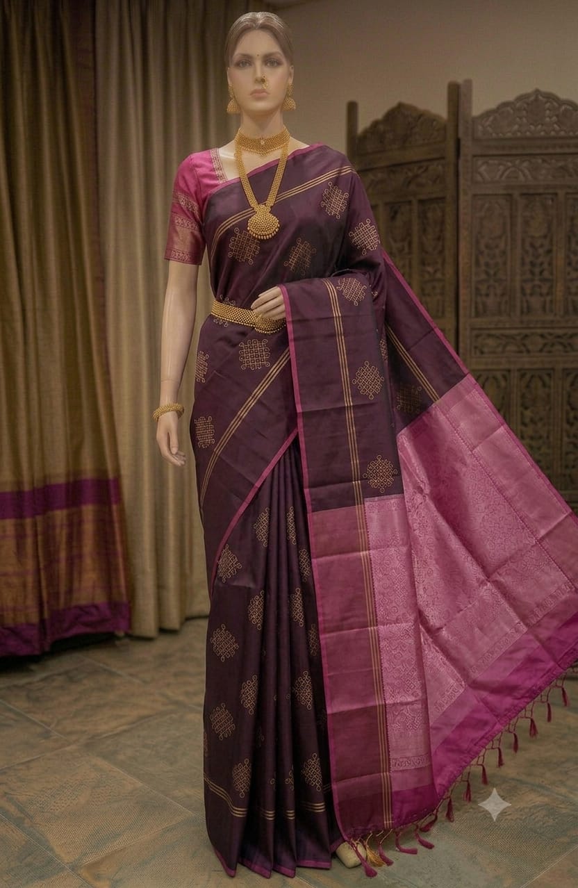 Elegant Purple Silk Saree