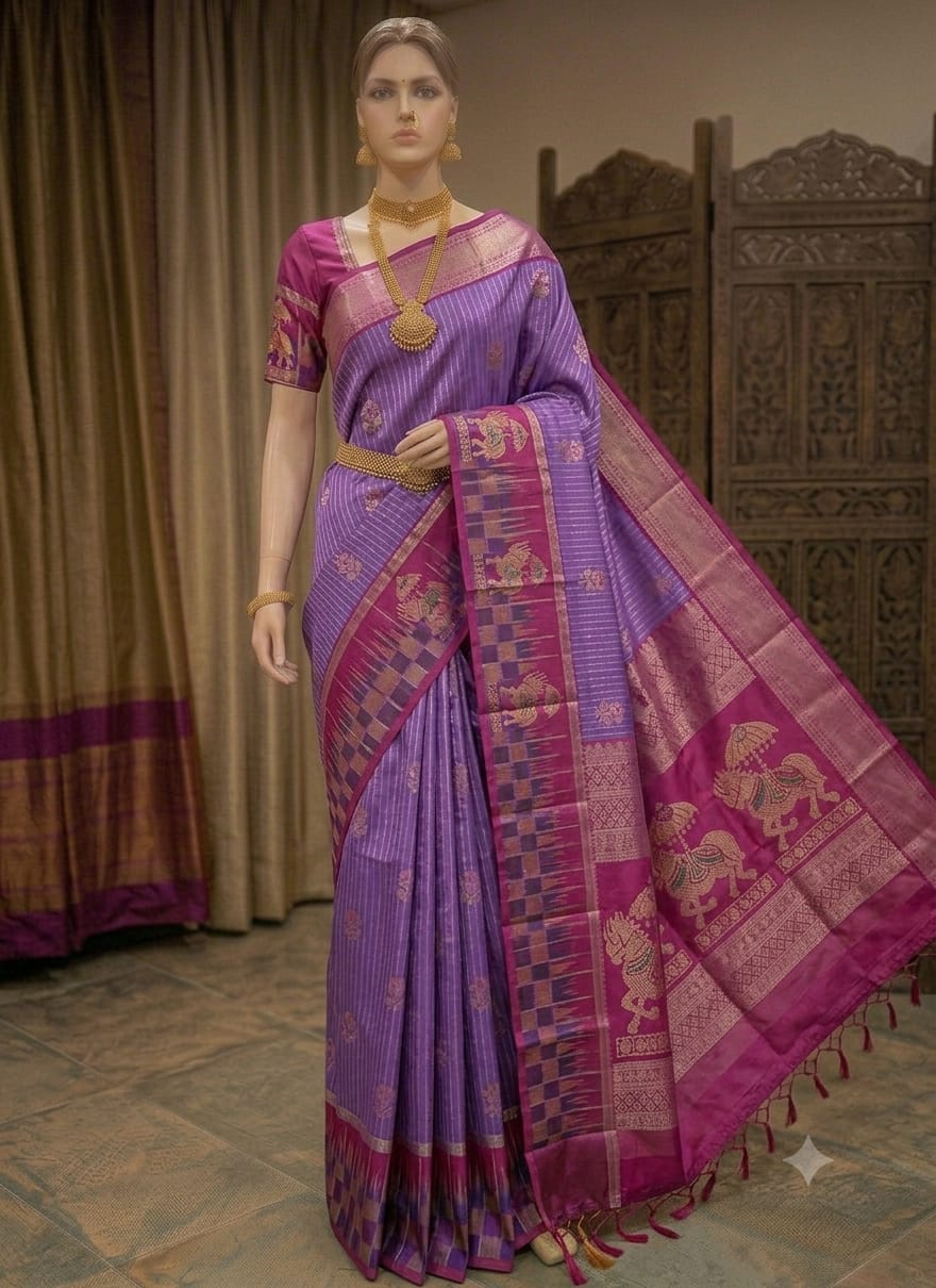 Purple Kanjivaram Silk Saree