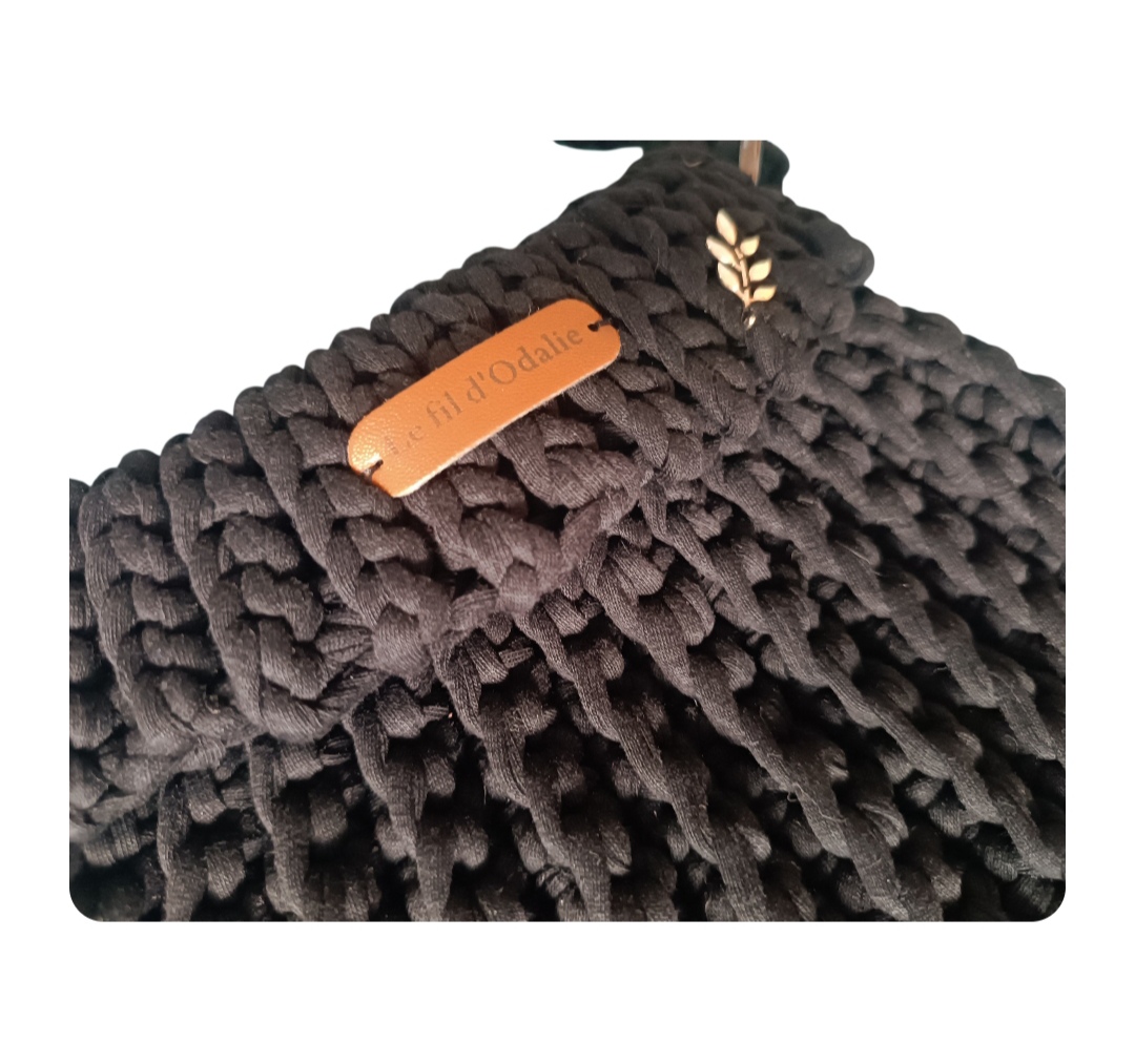 Sac à main au crochet en Trapilho noir