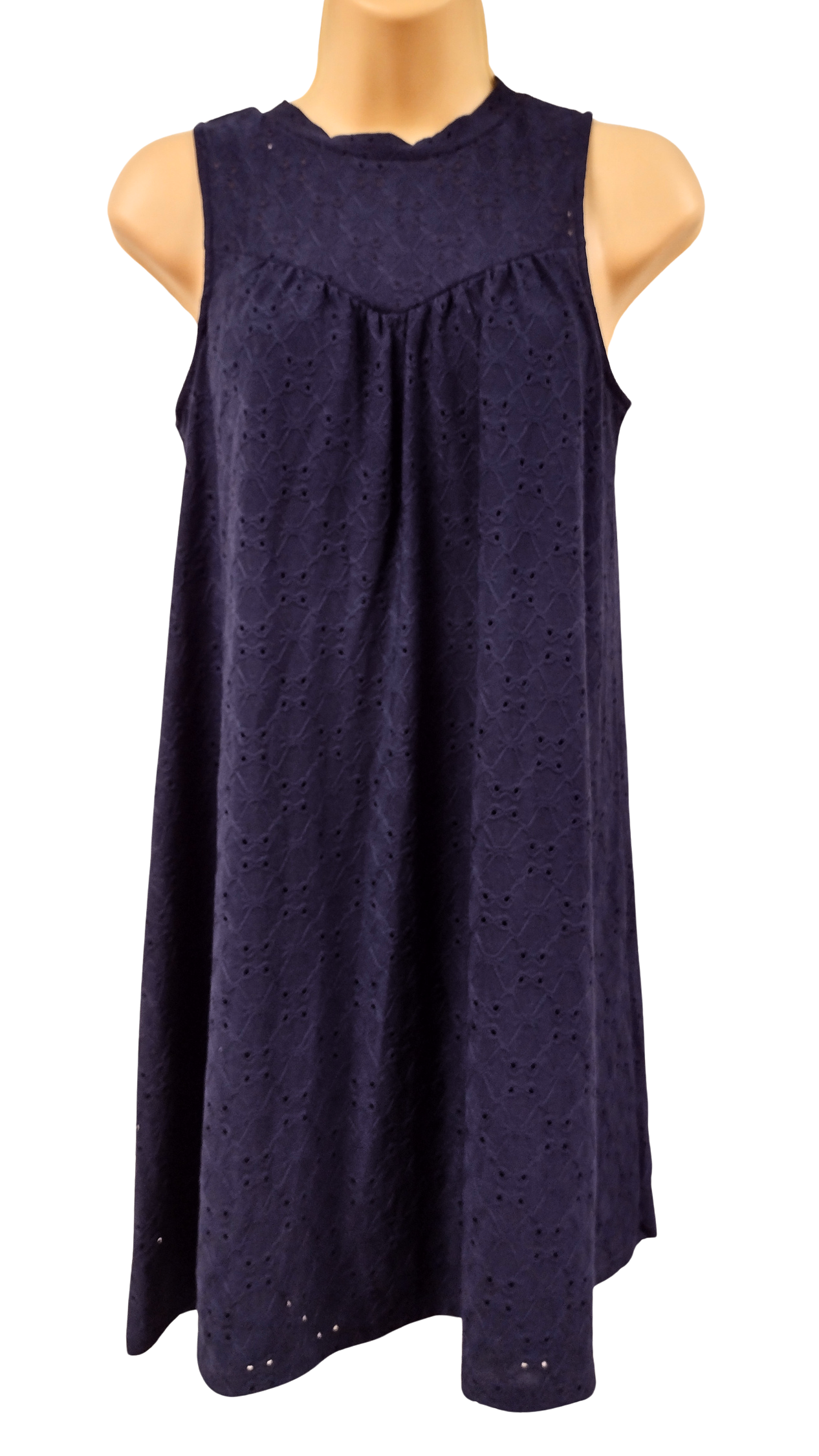 Navy Sleeveless Lace Dress