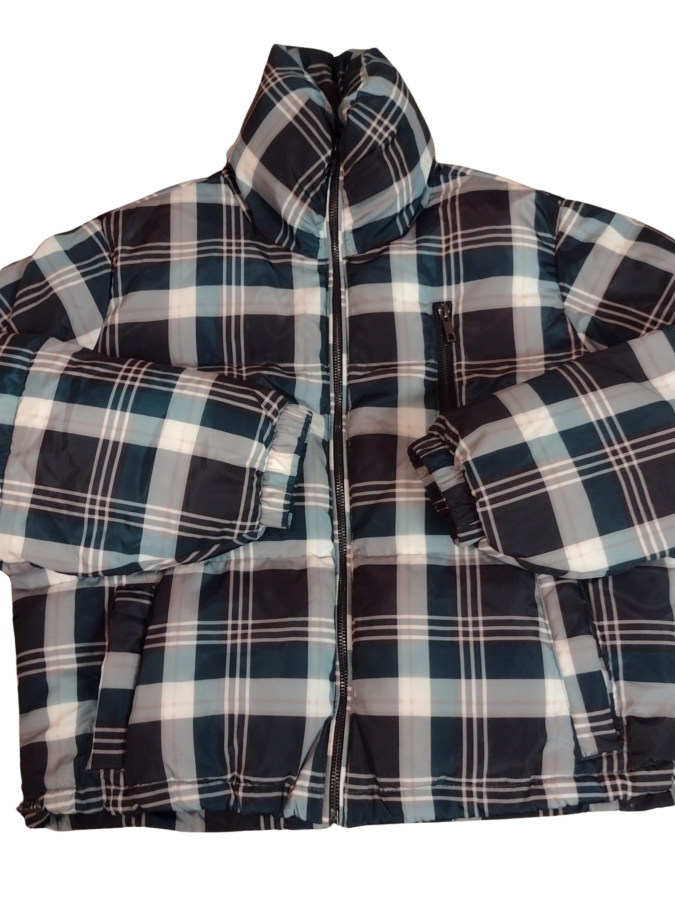 Plaid Puffer Coat