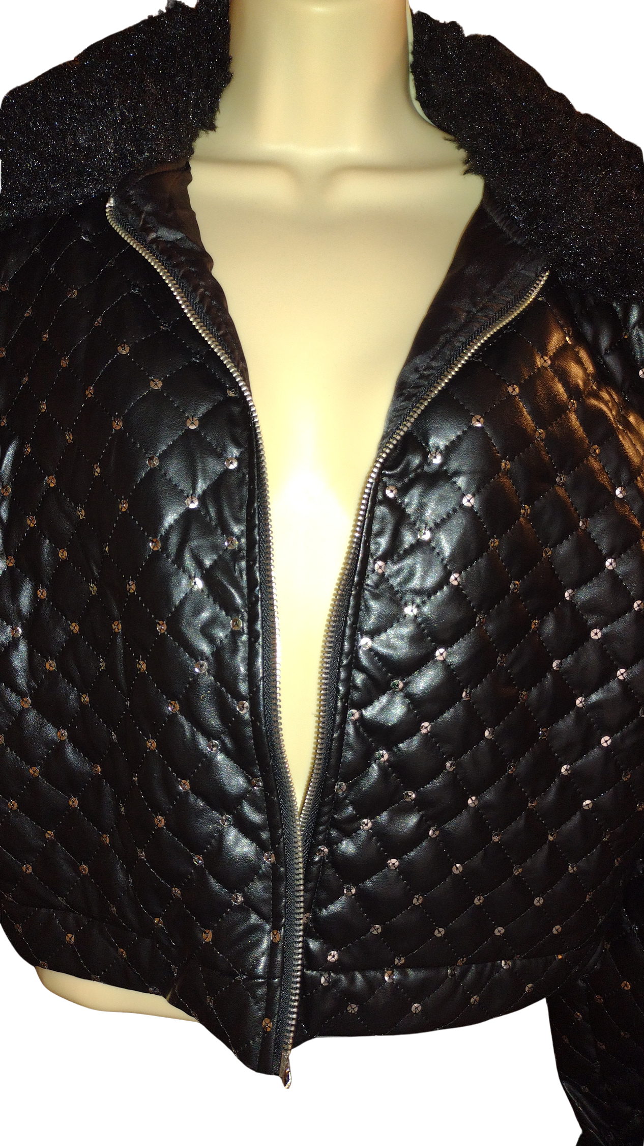 Quilted Faux Leather Jacket