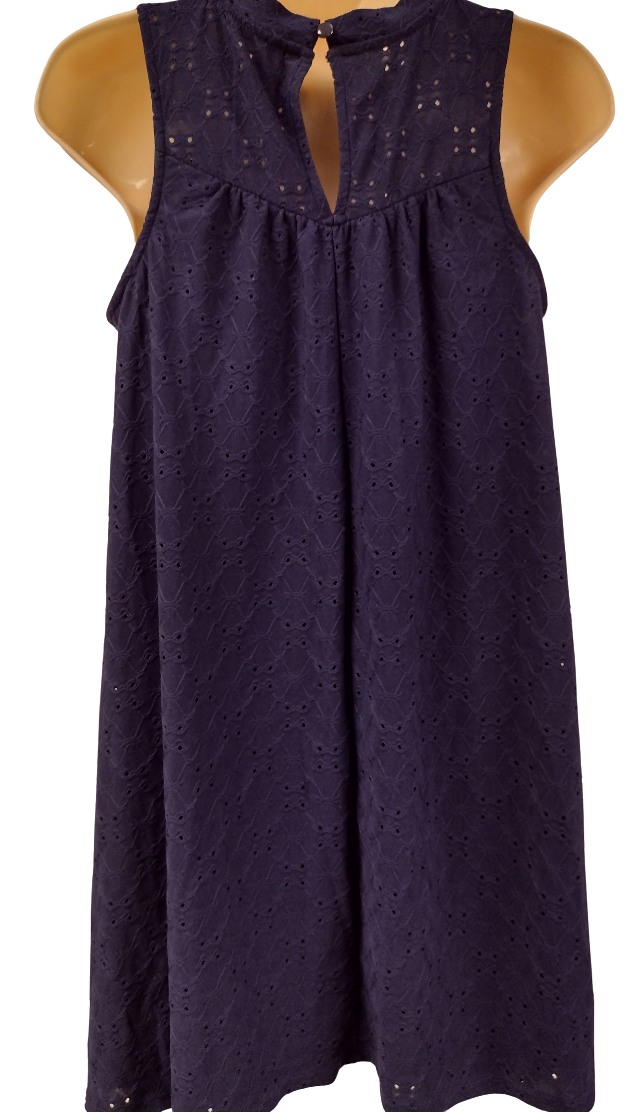 Navy Sleeveless Lace Dress