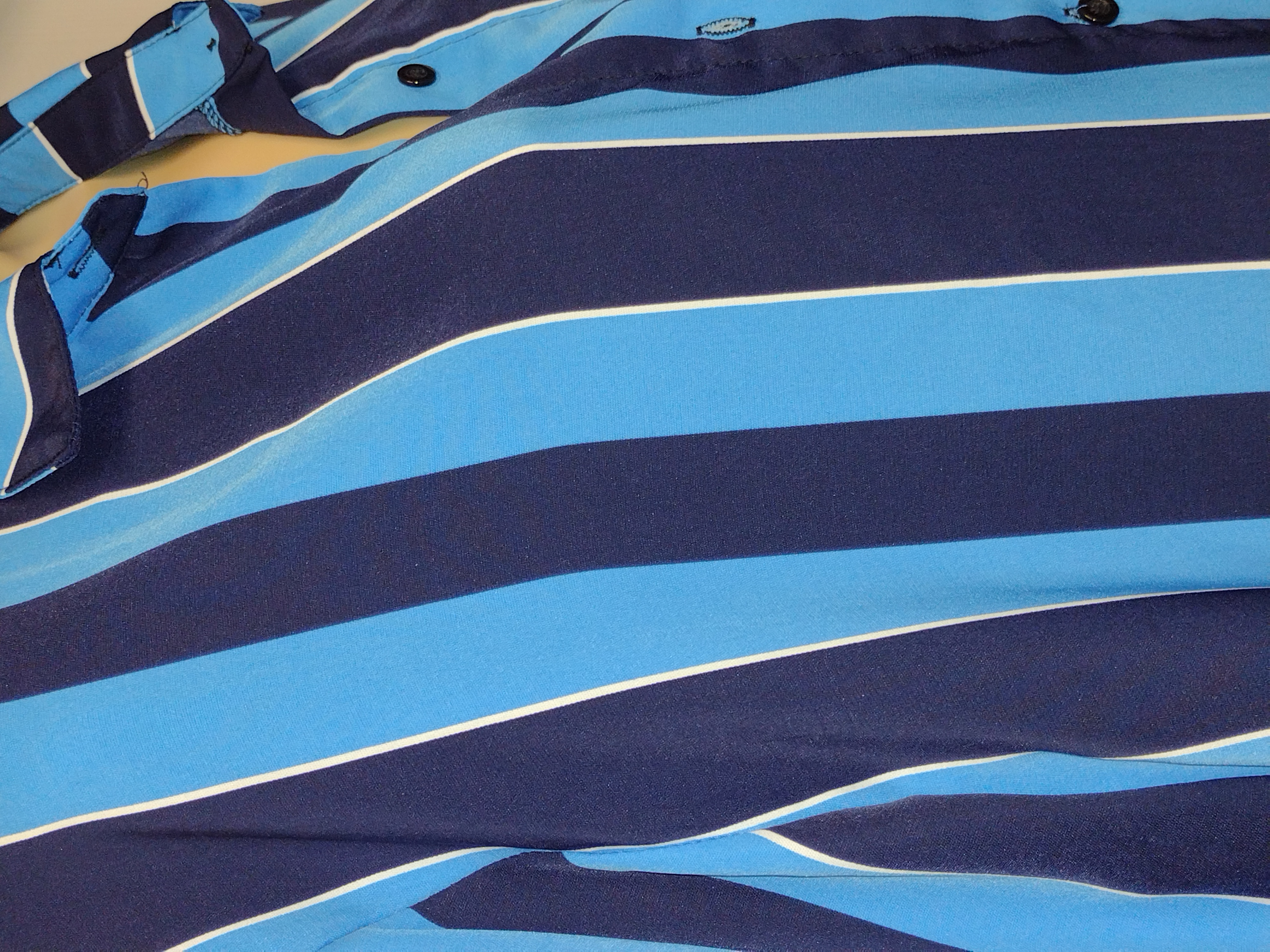 Blue Striped Button-Up Shirt