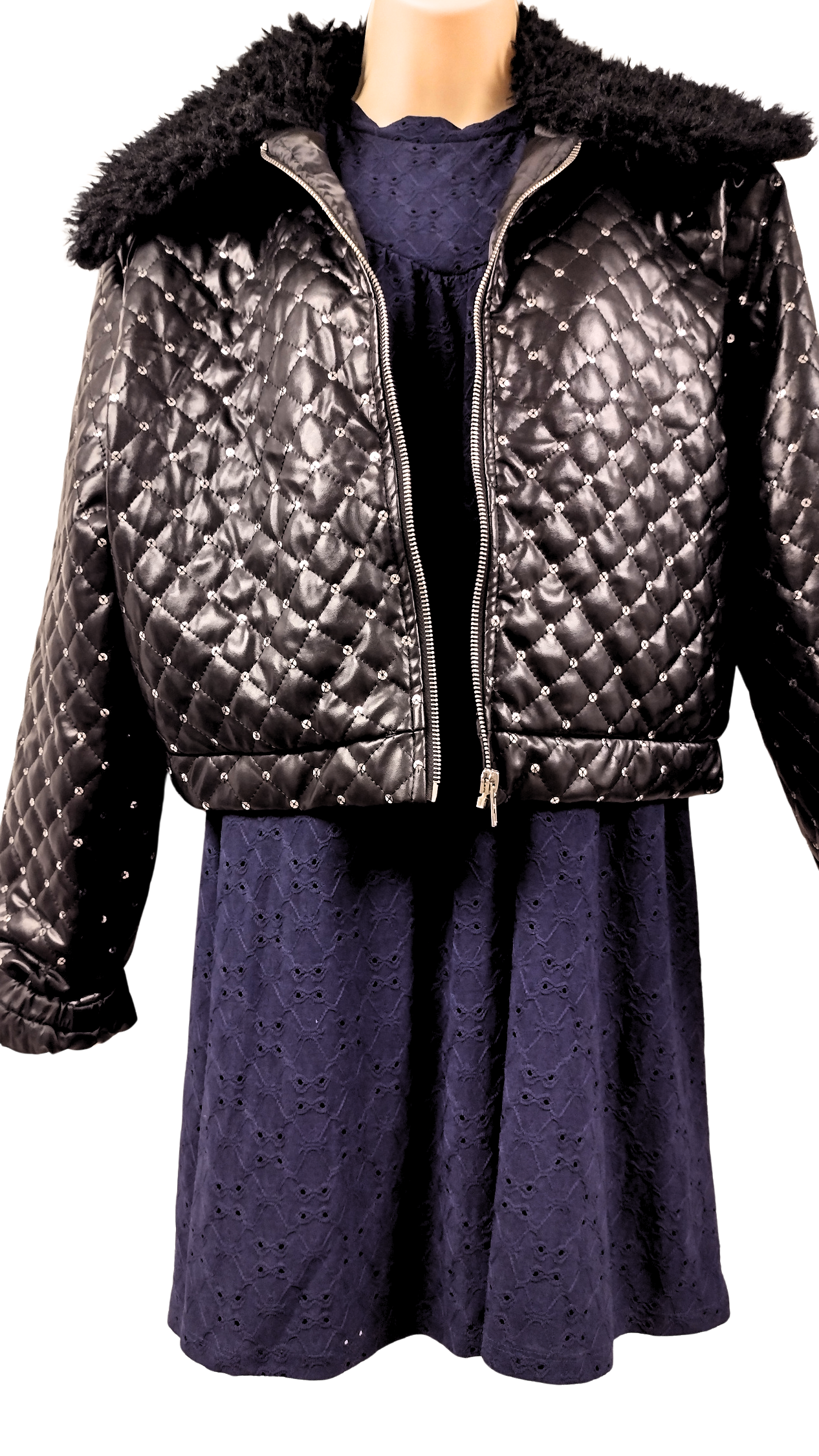 Quilted Faux Leather Jacket