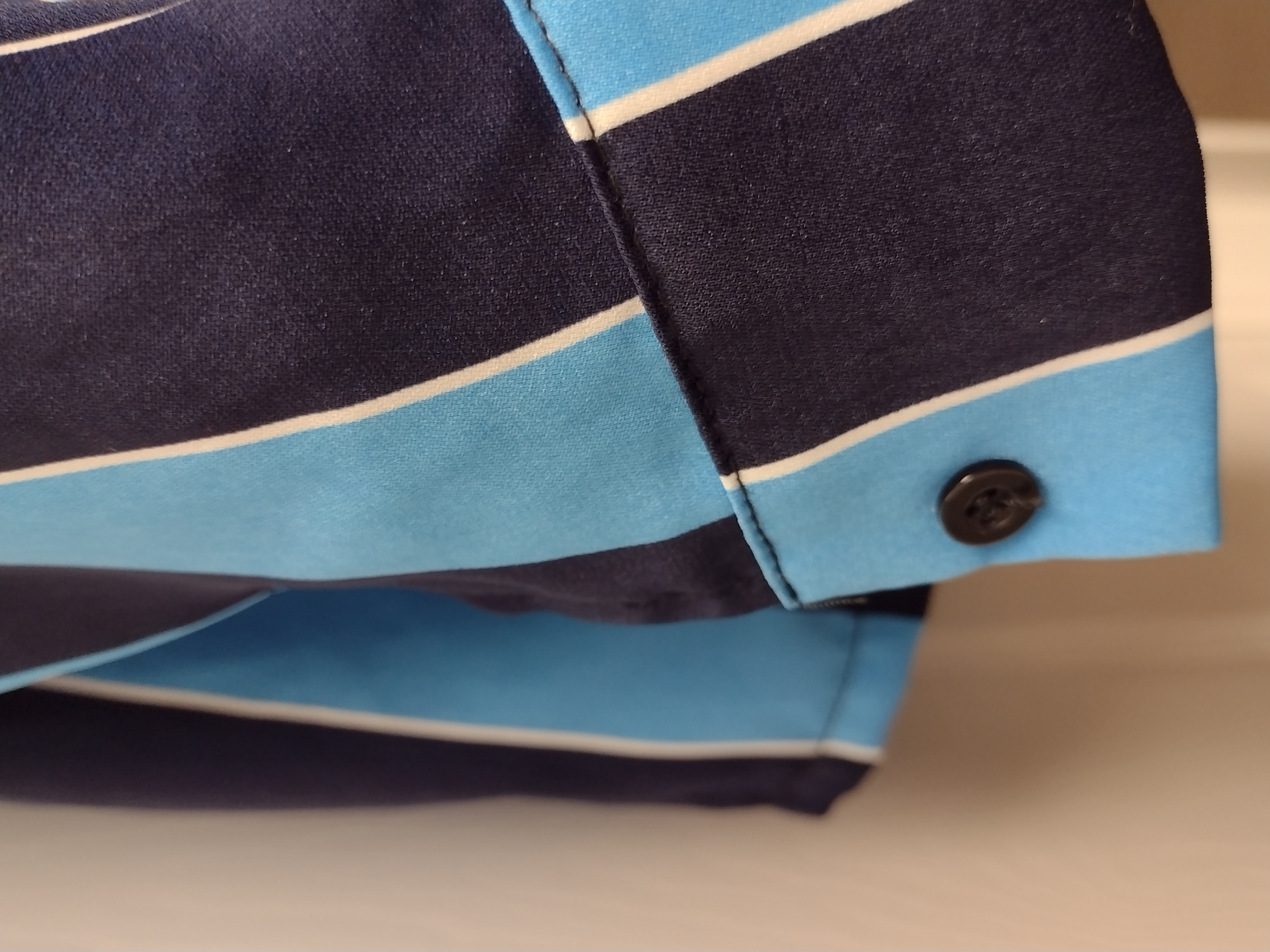 Blue Striped Button-Up Shirt