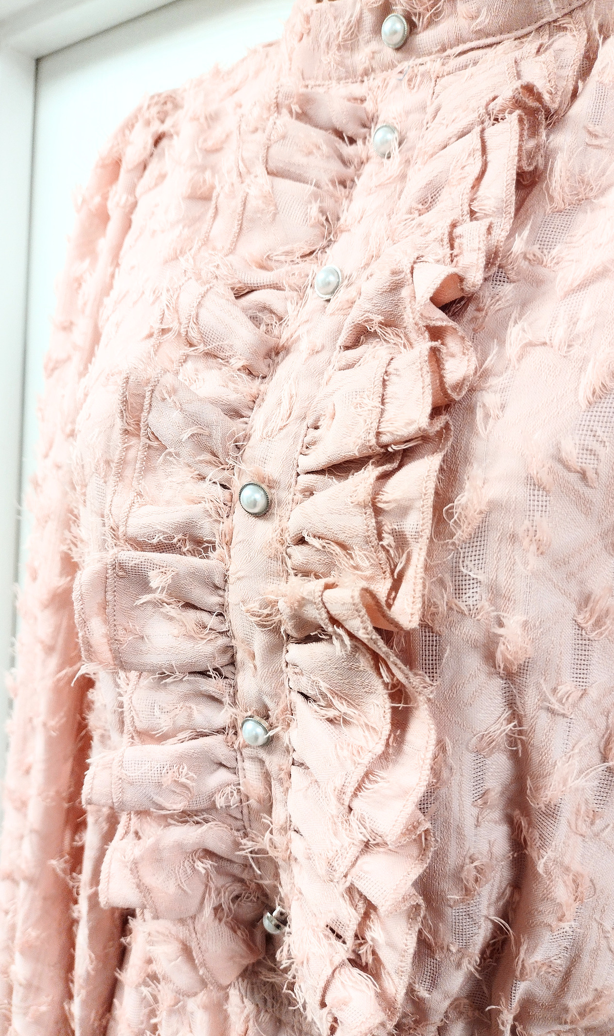 Textured Pink Midi Dress
