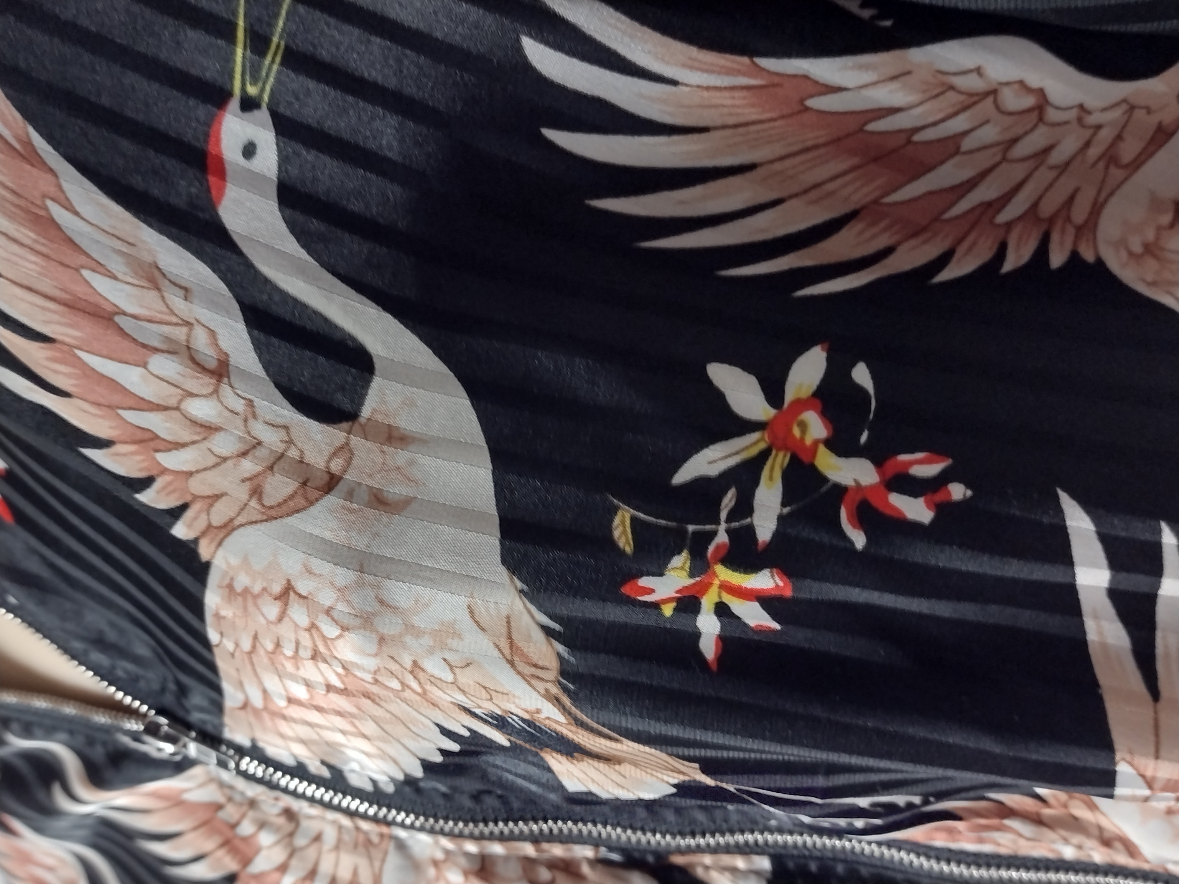 Crane Print Bomber Jacket