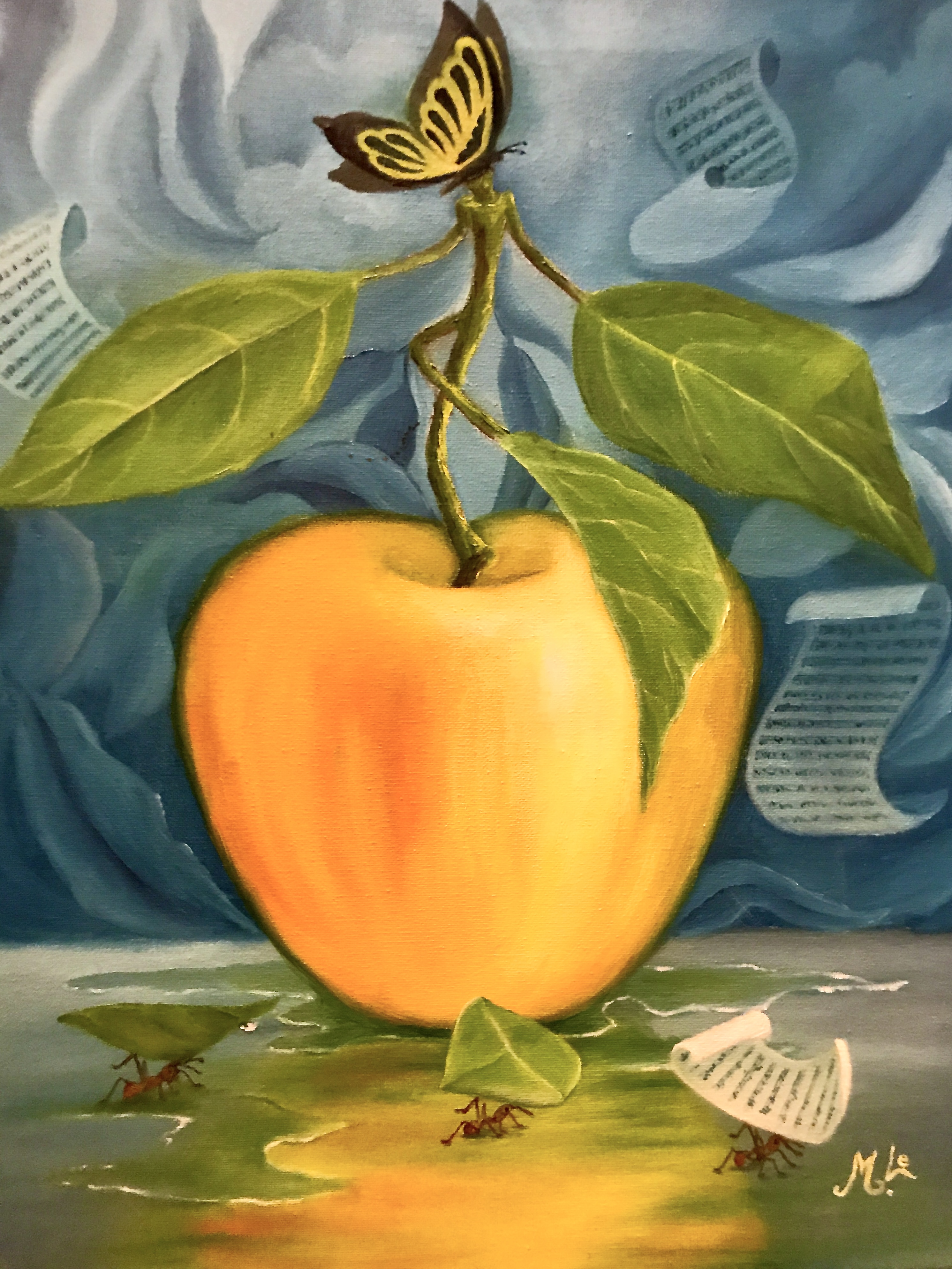 The Story of Ants Original Oil Paint Signed by Magie Le