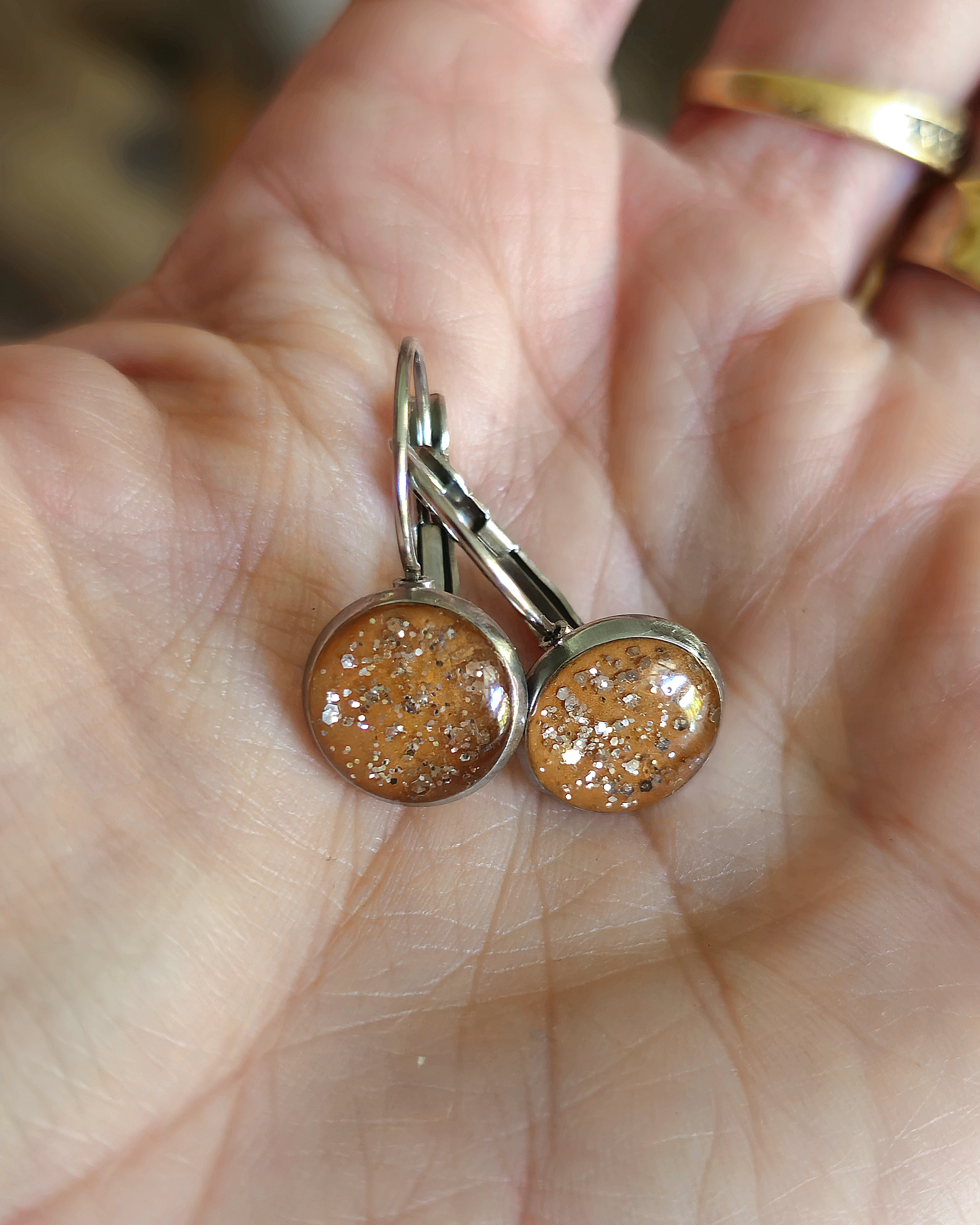 Boucles marrons "Strass"