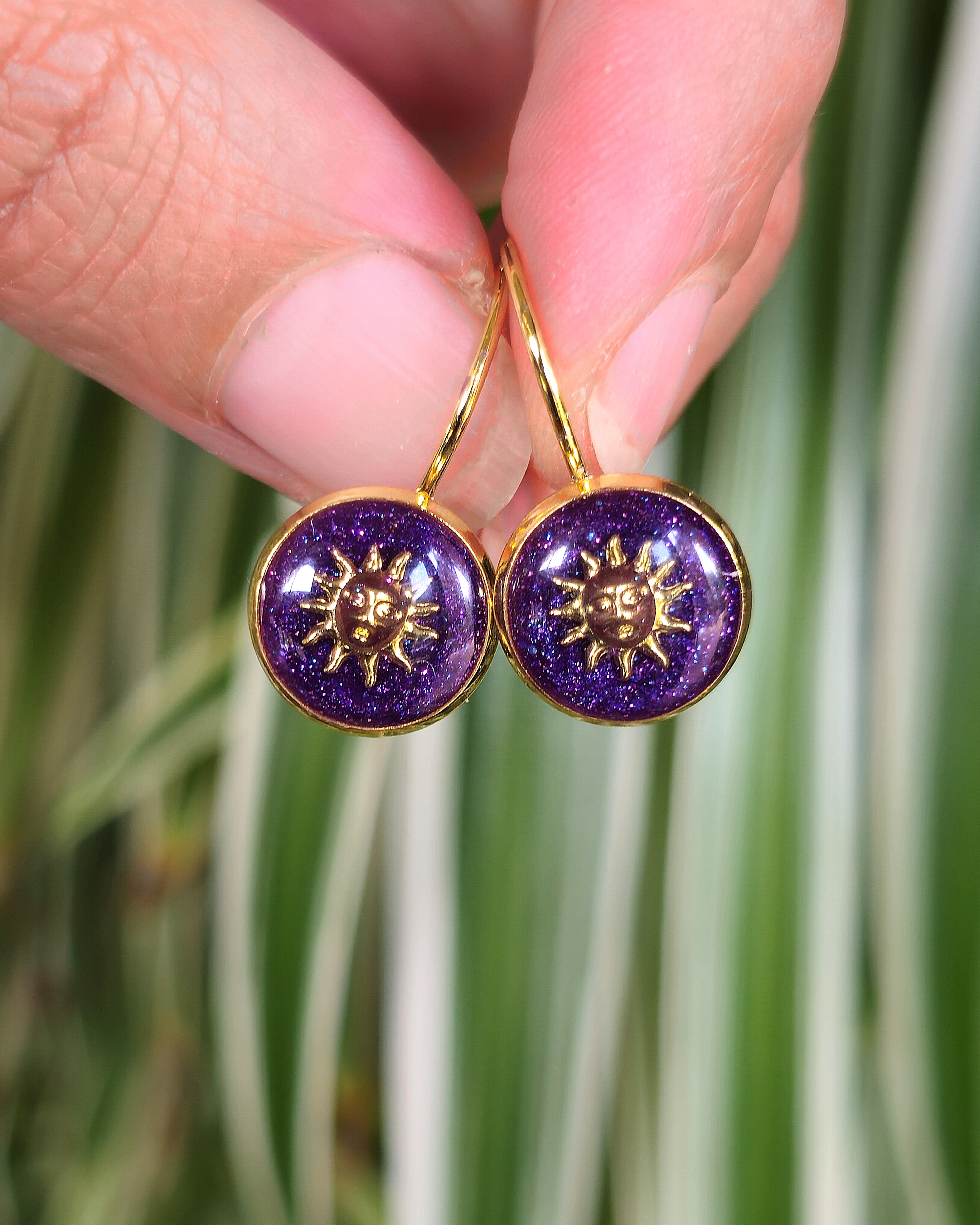 Boucles violettes "Soleil"